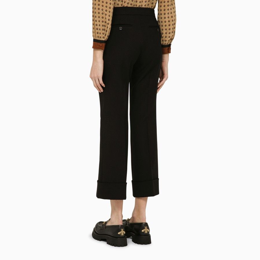 Gucci o1d2blof0824 Wool Cropped Trousers in Black Size 34" / US 12 / IT 48 - 4 Thumbnail