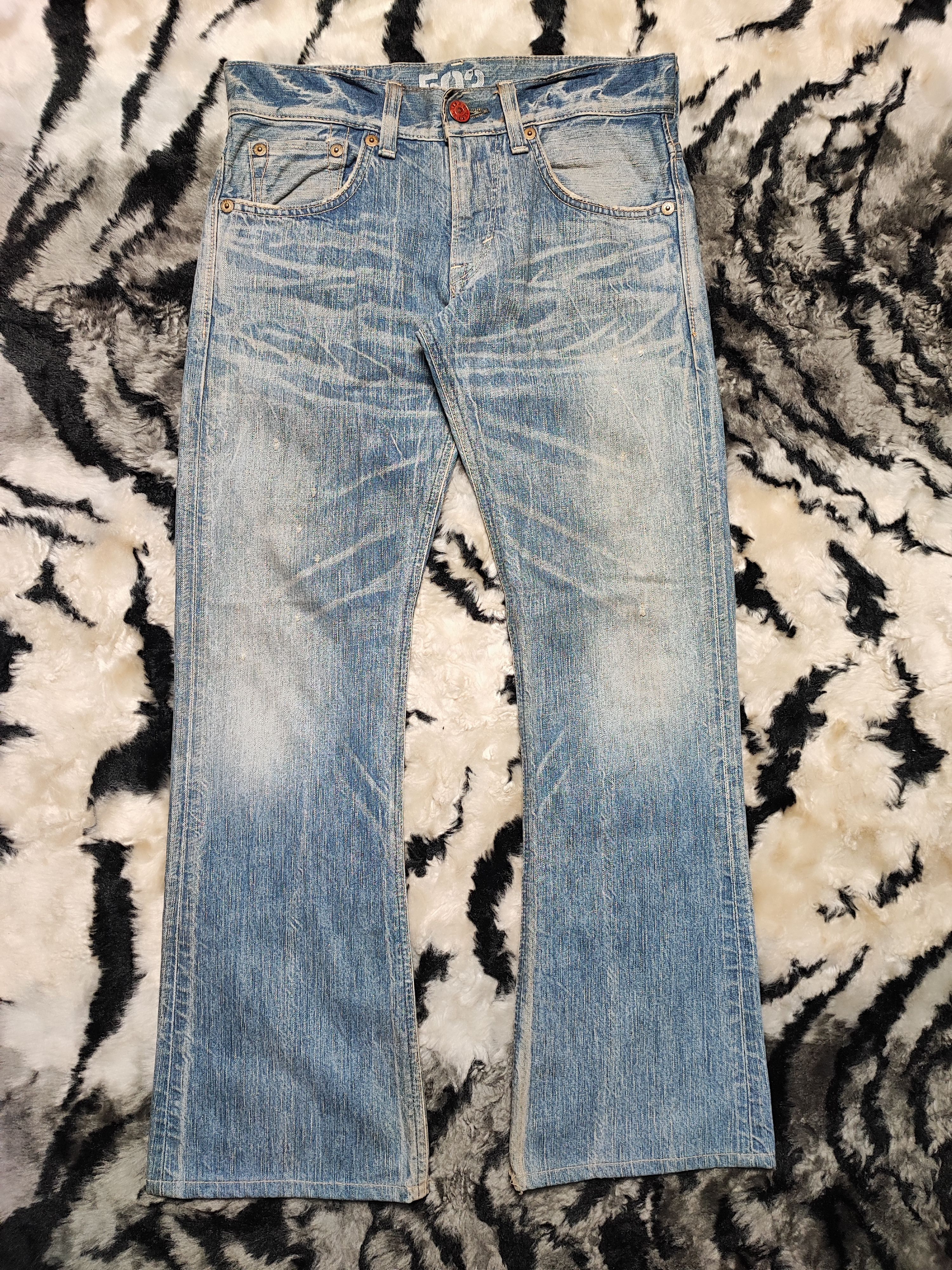 Edwin Edwin 503 Blue Trip Japan Distressed Jeans Size US 31 - 2 Thumbnail