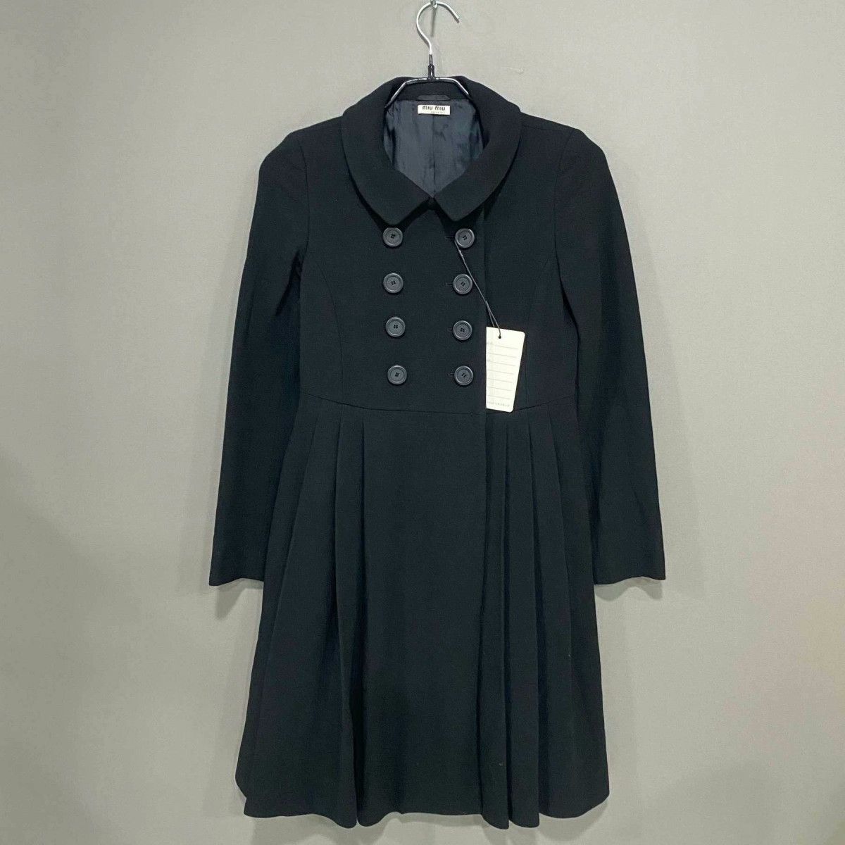 Miu Miu Miumiu Black Double-Breasted Long Coat Size XS / US 0-2 / IT 36-38 - 1 Thumbnail