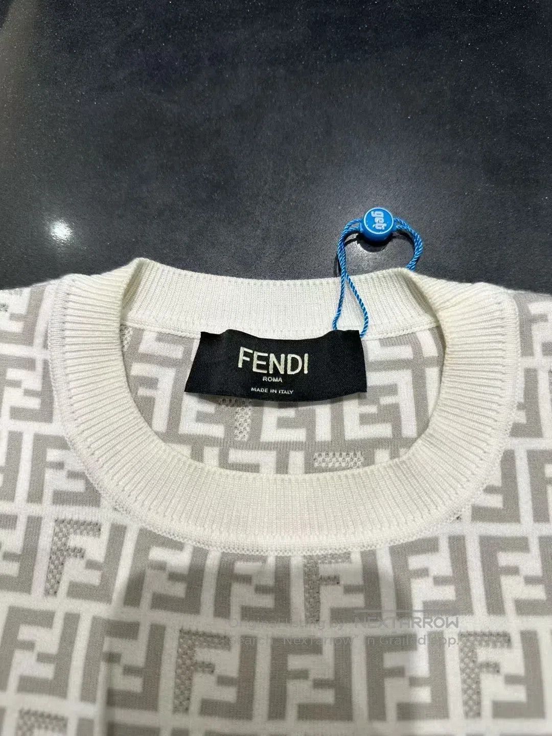Fendi FENDI Off-White All-Over Print Knit Short Sleeve T-Shirt| Size US S / EU 44-46 / 1 - 3 Thumbnail
