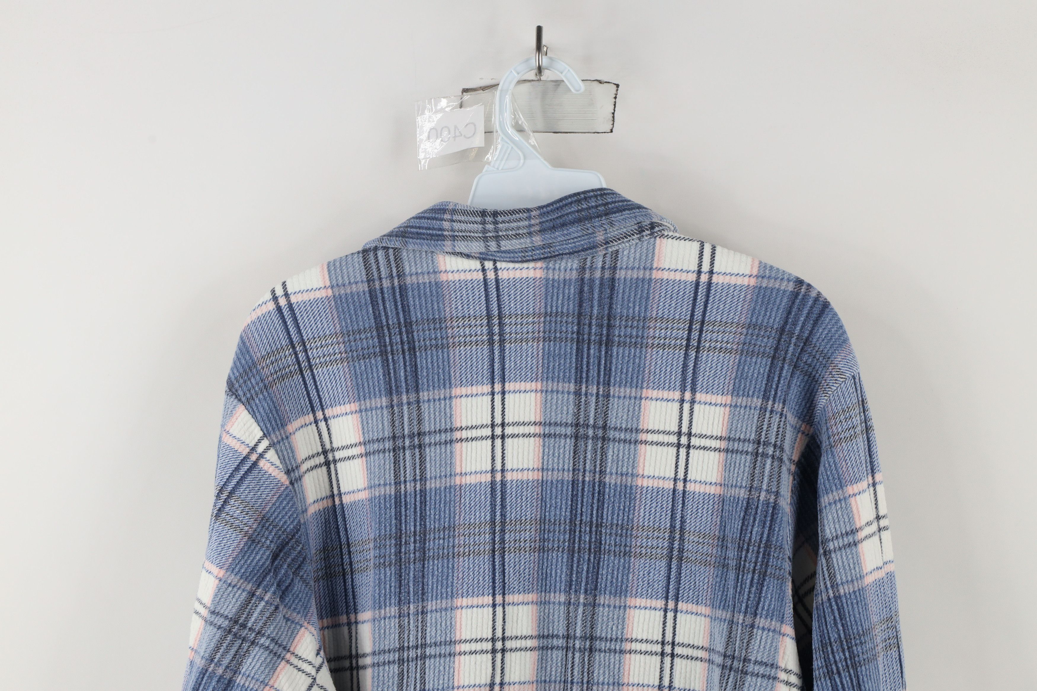 Vintage Vintage 90s Streetwear Knit Flannel Collared Button Shirt Size L / US 10 / IT 46 - 9 Thumbnail
