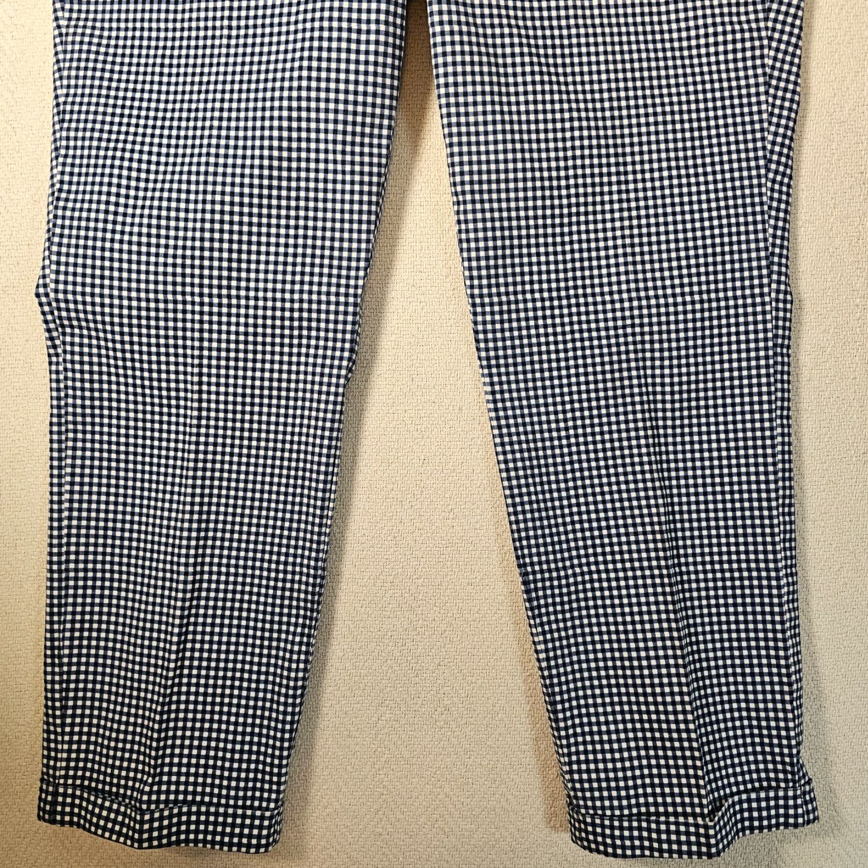 Tommy Hilfiger Tommy Hilfiger Women's Blue and White Check Plaid Straight Fit Pants 14 Size 36 in Waist Inseam 26.5 in Chino Size 36" / US 14 / IT 50 - 2 Thumbnail
