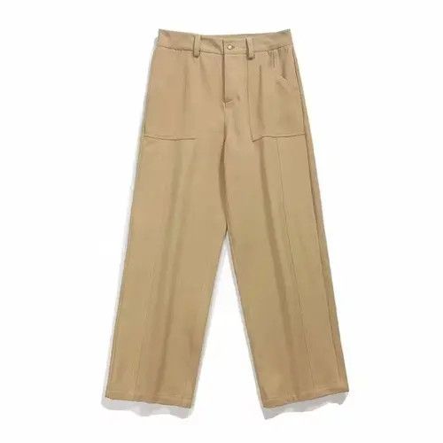 Japanese Brand Bag Beige Baggy Straight Leg Stacked Pants Size US 30 / EU 46 - 4 Thumbnail