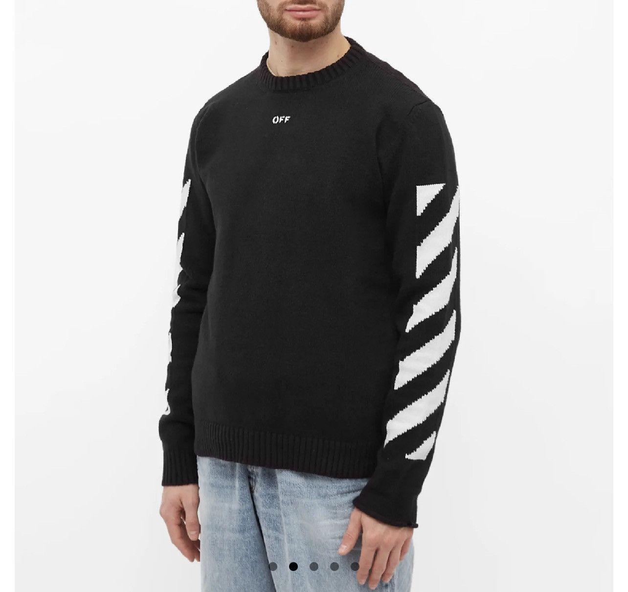 Off-White OFF-WHITE Diag Knit Crewneck Size US XL / EU 56 / 4 - 1 Thumbnail