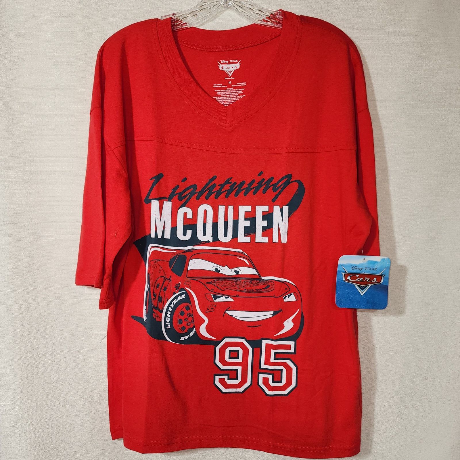 Disney Lighting McQueen women medium red shirt Size US M / EU 48-50 / 2 - 3 Thumbnail