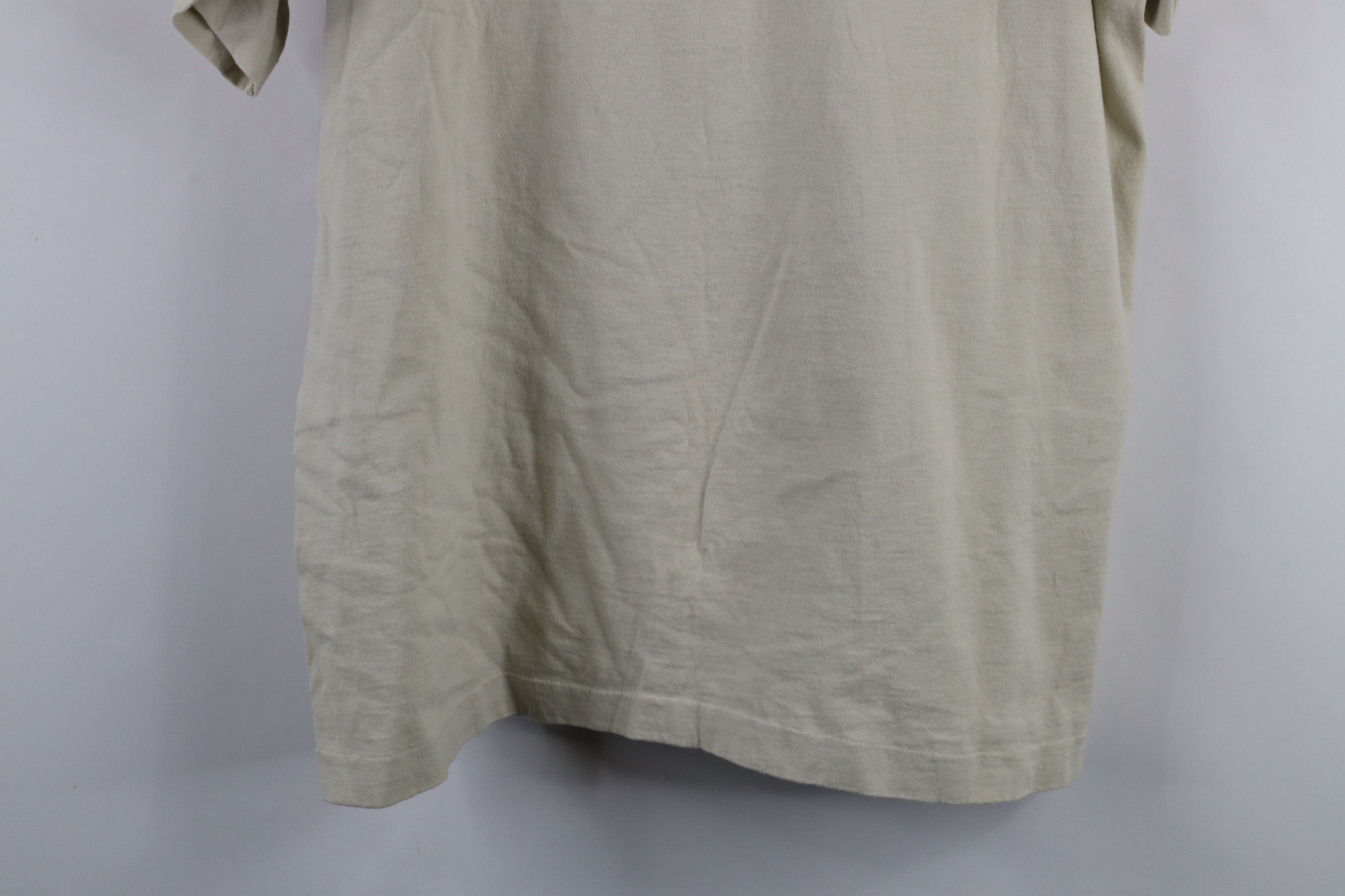 Vintage Vintage 90s Streetwear Blank Cotton T-Shirt Beige Tan USA Size US XL / EU 56 / 4 - 11 Thumbnail