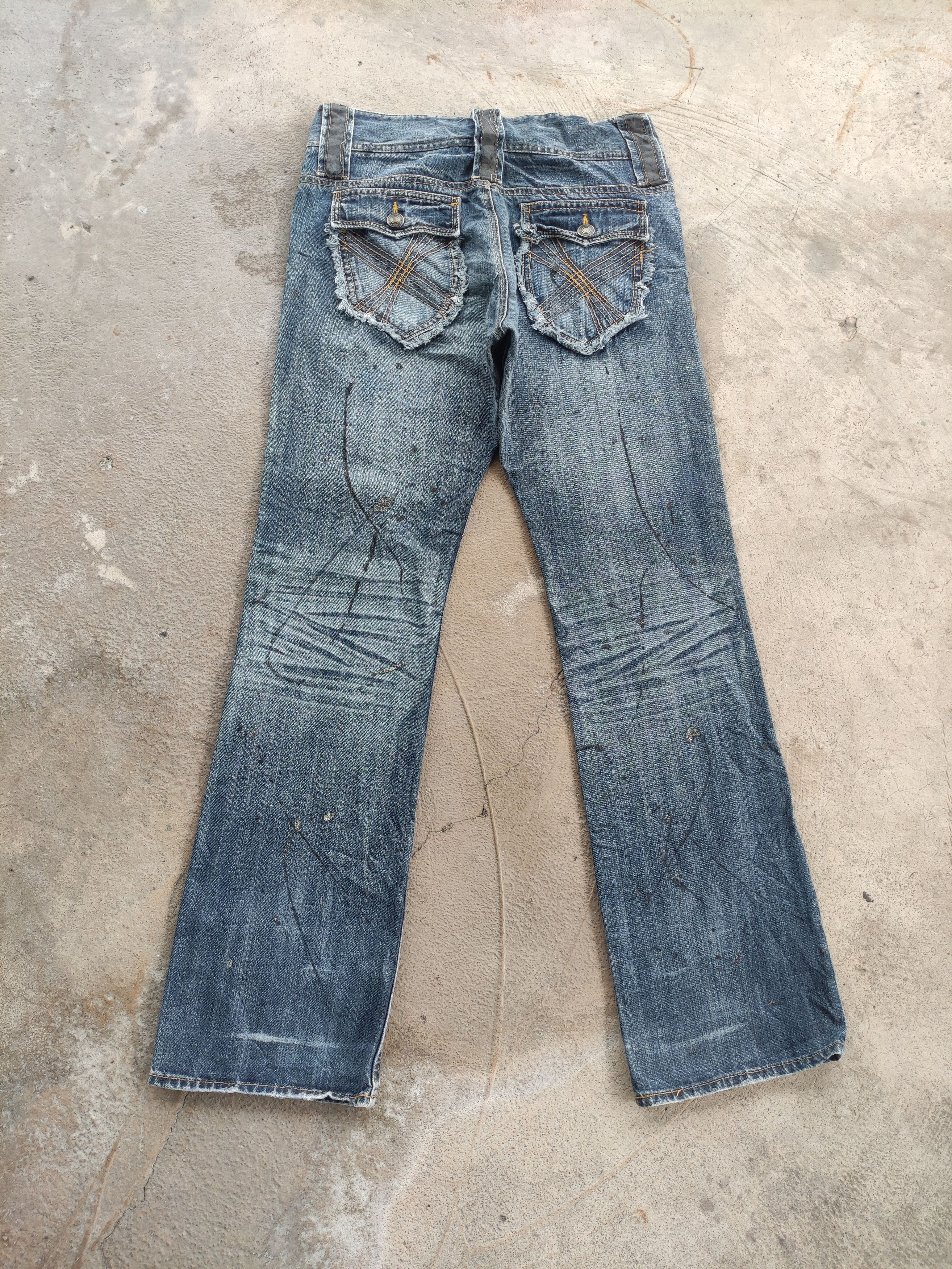 Japanese Brand Vintage Japanese Micro Flare Distressed Faded Denim Jean Size US 32 / EU 48 - 9 Thumbnail