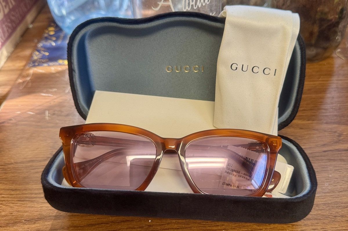 Gucci Gucci 55mm Square Sunglasses Qty: 1 HAVANA Size ONE SIZE - 6 Thumbnail