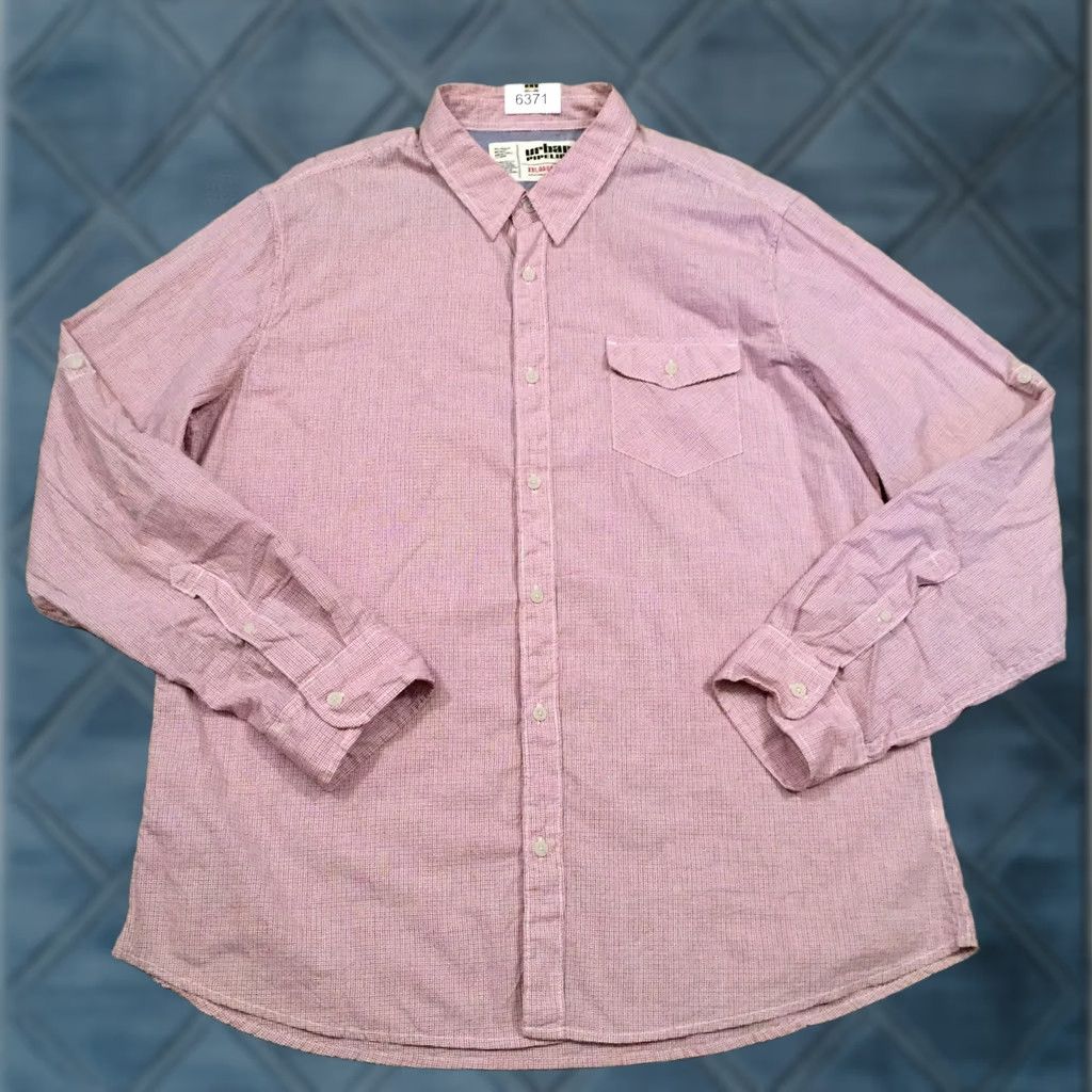 Vintage Urban Pipeline Shirt Mens XXL Red Plaid Button-Up Long Sleeve Roll Tab Collared Front Pocket 2XL Boys? Size US XXL / EU 58 / 5 - 1 Thumbnail