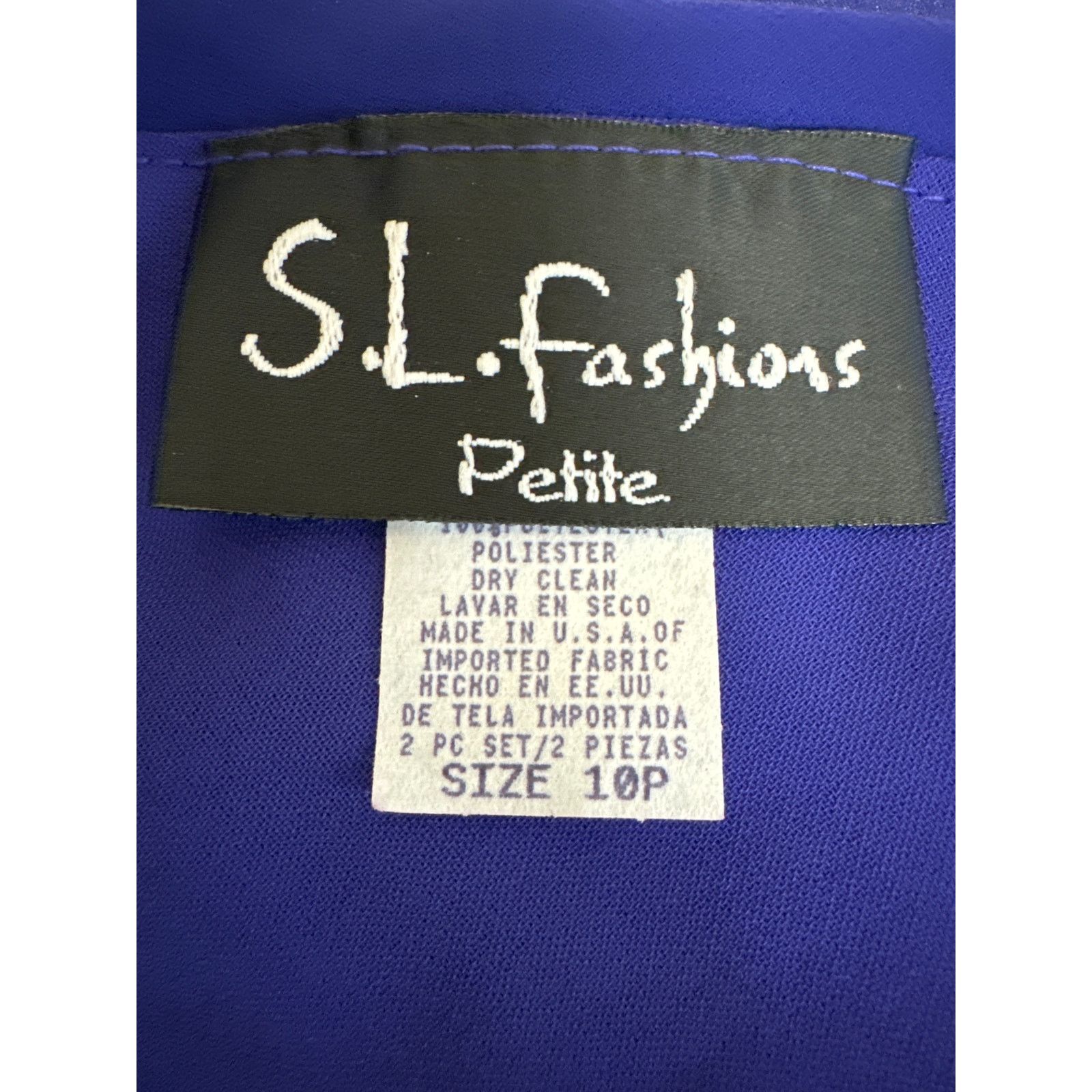 Other NWT SL Fashions 10P Purple Chiffon 2 Piece Dress Skirt & Top Size L / US 10 / IT 46 - 8 Thumbnail