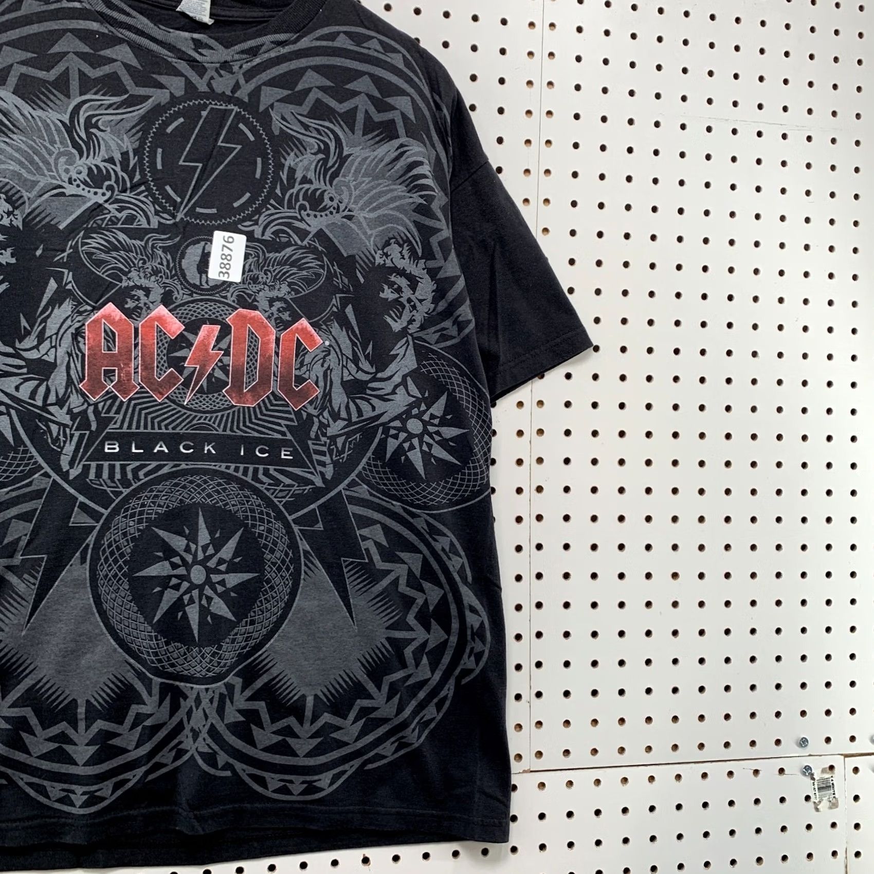 Delta VINTAGE ACDC Black Ice Aop Shirt Mens Large Black All Over Print Music Band Size US L / EU 52-54 / 3 - 4 Thumbnail