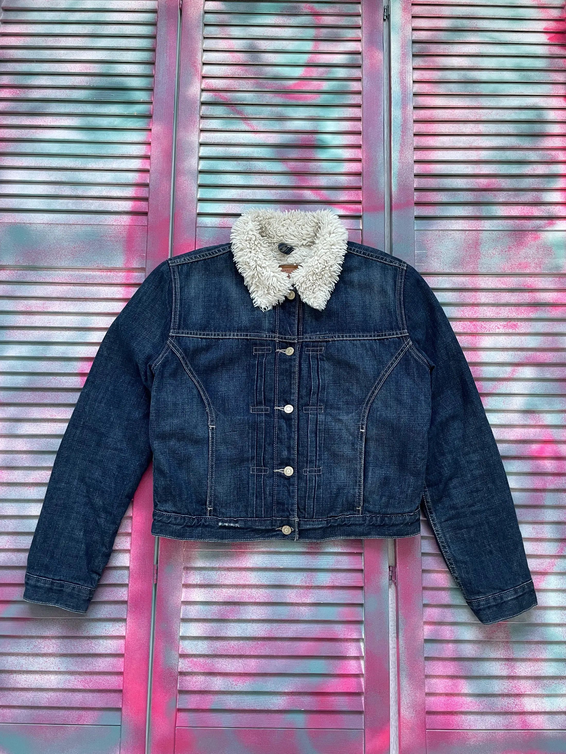 Levi's Vintage 90s Women's Levis Sherpa Denim Jacket Size L / US 10 / IT 46 - 1 Thumbnail