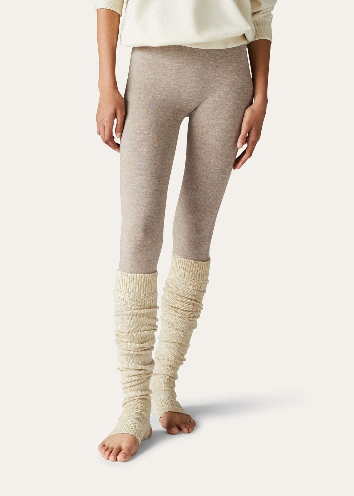 Loro Piana o1srvl11e1125 FAN6199 Cocooning Af Leggings in Beige Size 28" / US 6 / IT 42 - 4 Thumbnail