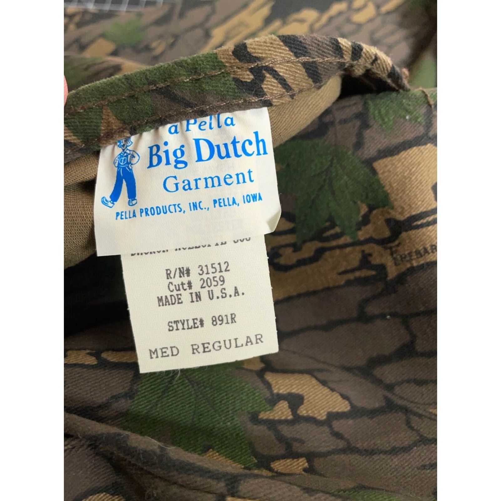 Vintage VTG Pella Reversible Camouflage Vest Zip Up Green Medium Trebark Blaze Orange Size 40R - 6 Thumbnail