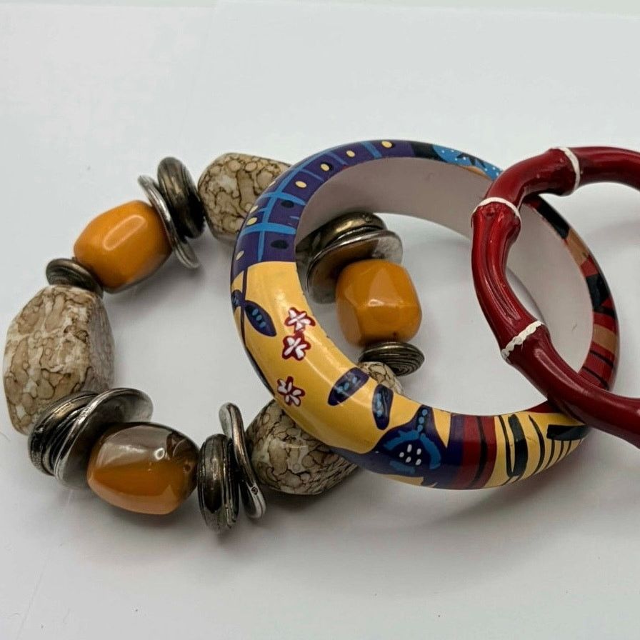 Other Red & Tan Beaded Bracelet Bundle Size ONE SIZE - 2 Thumbnail