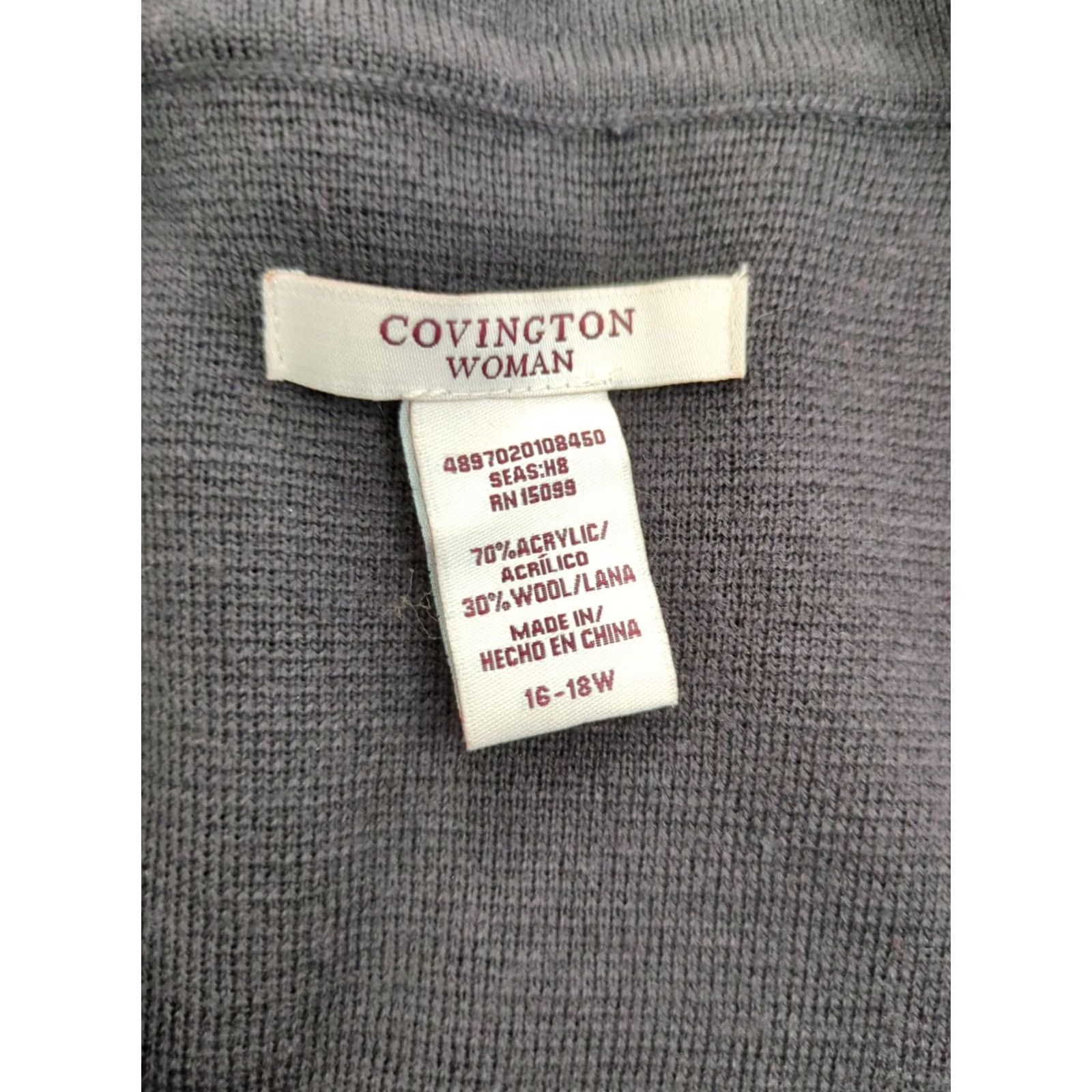 Doublet VINTAGE Covington Cardigan Sweater Jacket Black 16-18W Women Plus Size Long Sleeve Knit Size XXL / US 16-18 / IT 52-54 - 3 Thumbnail
