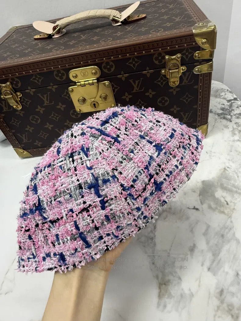 Chanel Chanel SizeM 23P pink woven tweed soft top hat Size ONE SIZE - 3 Thumbnail