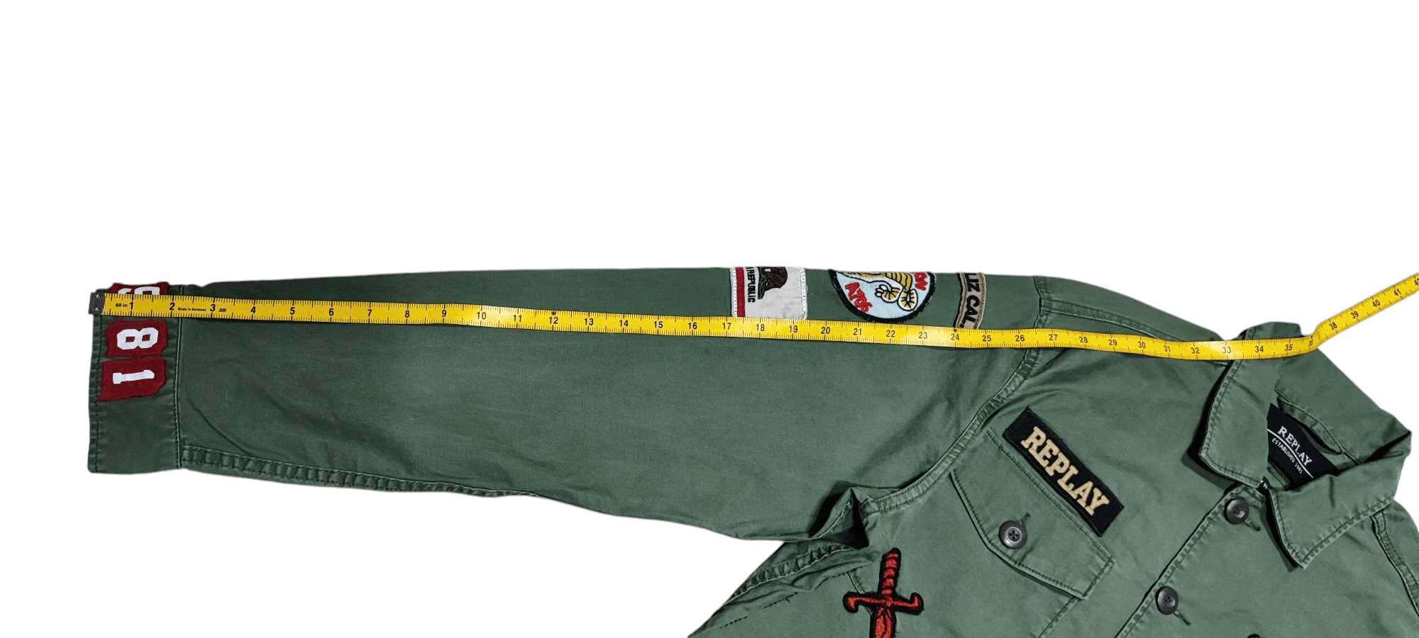 Replay REPLAY (Neymar) Stinger khaki Green Casual Army Patch Jacket Size US L / EU 52-54 / 3 - 10 Thumbnail