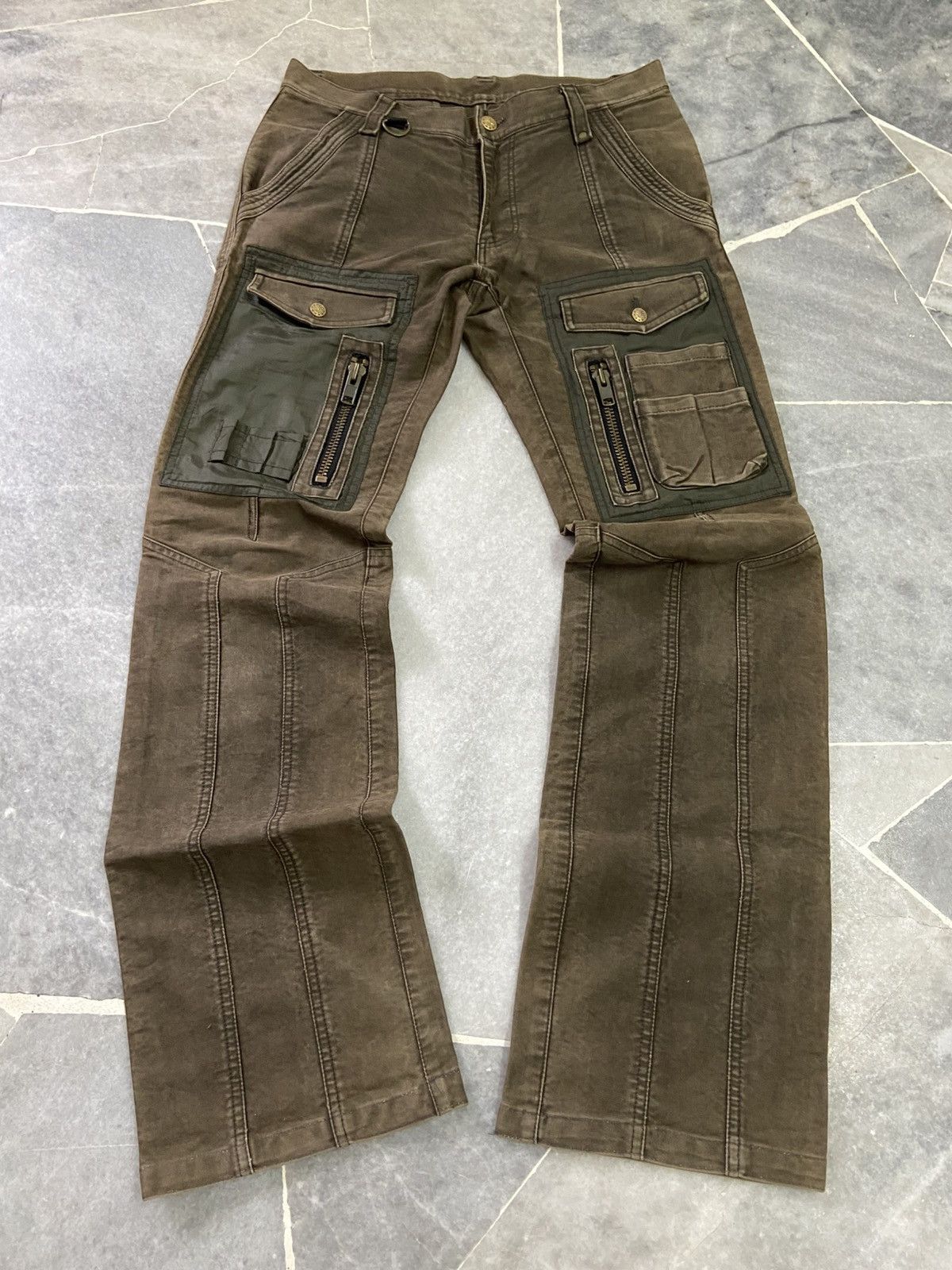 Japanese Brand KENJI ITO Comme Ca Multi Pocket Cargo Zipper Low Rise Pants Size US 32 / EU 48 - 7 Thumbnail