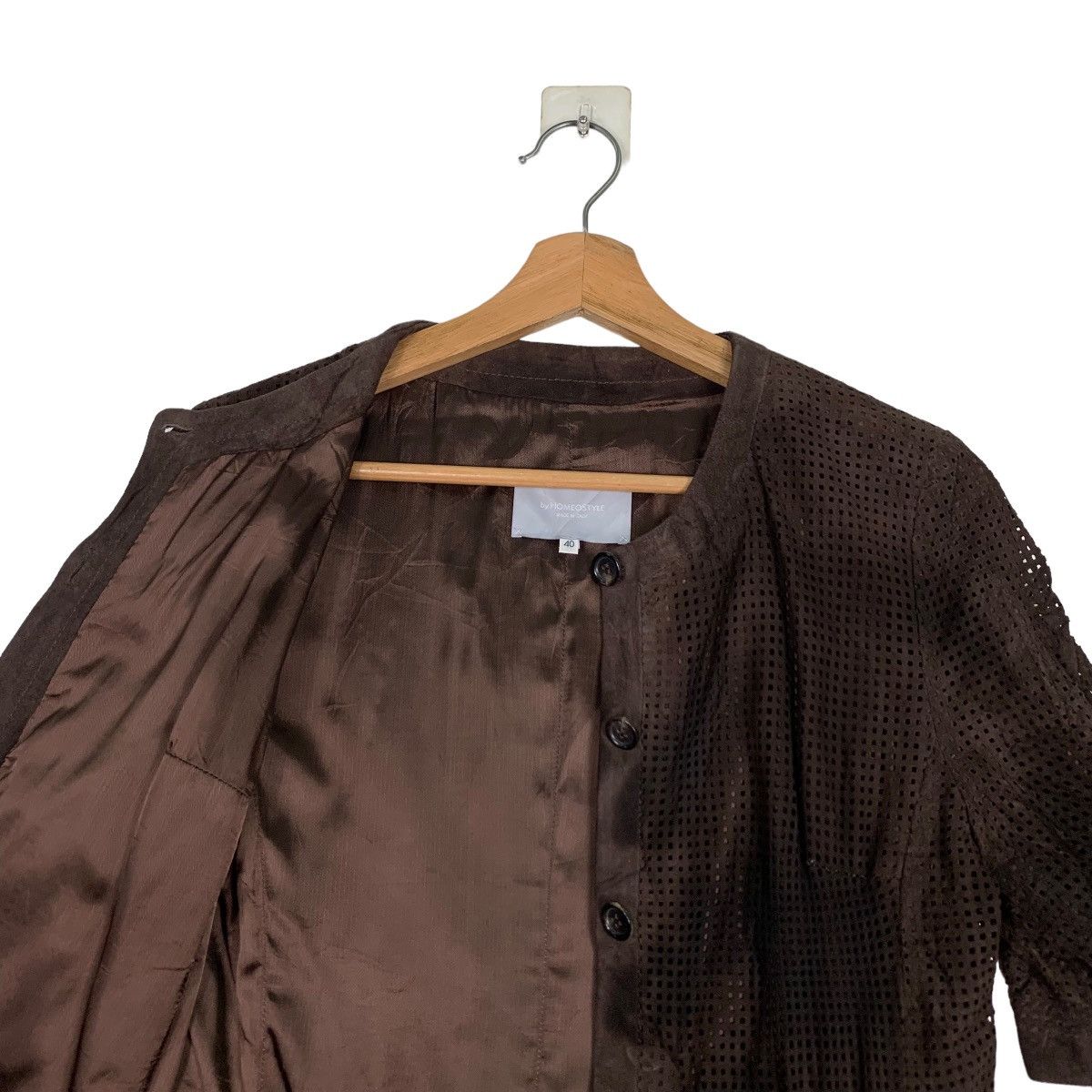 Vintage HOMEOSTYLE Suede Leather Mesh 3Q Sleeve Jacket #0367-C17 Size S / US 4 / IT 40 - 10 Thumbnail