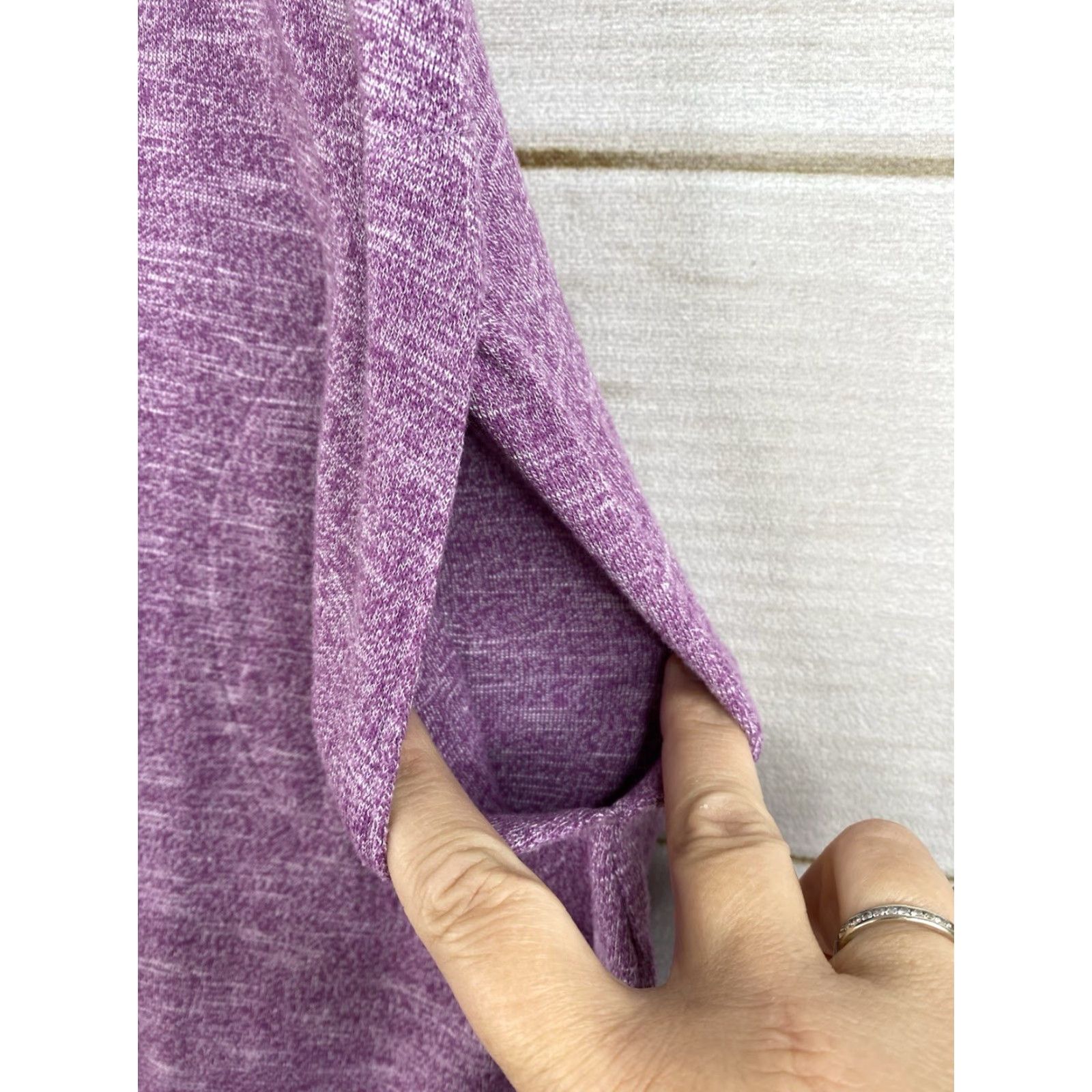 Soft Surroundings Soft Surroundings Dress PXL Purple Cold Shoulder Maxi Pockets Stretch Terry Size XL / US 12-14 / IT 48-50 - 5 Thumbnail