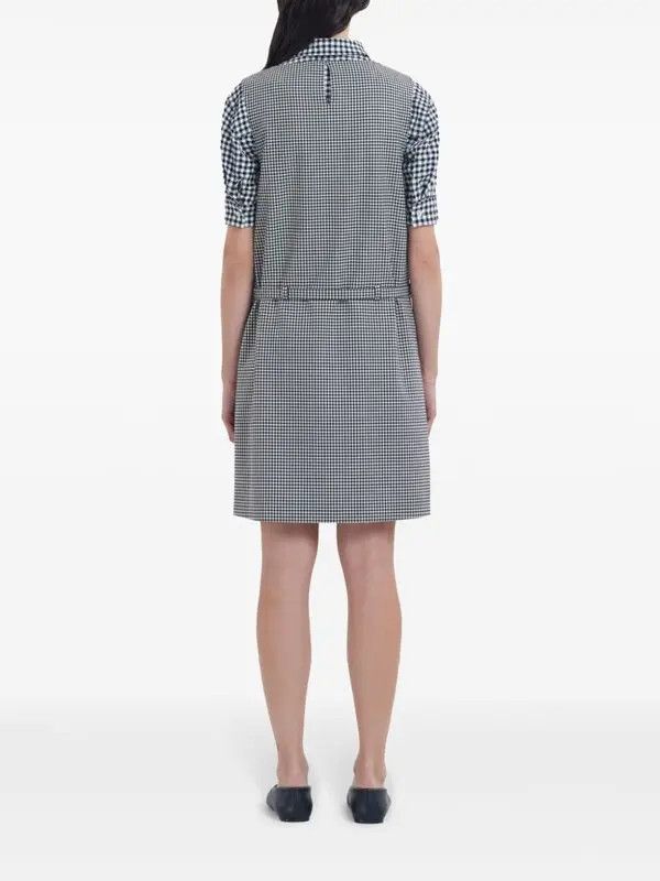 Marni o1w1db10426 Check-Pattern Mini Dress in Black Size S / US 4 / IT 40 - 4 Thumbnail