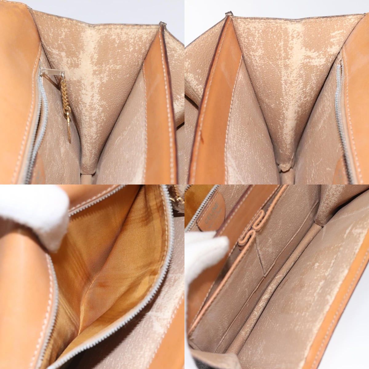 Celine CELINE Macadam Canvas Hand Bag Pvc Leather Brown Gold Size ONE SIZE - 12 Thumbnail