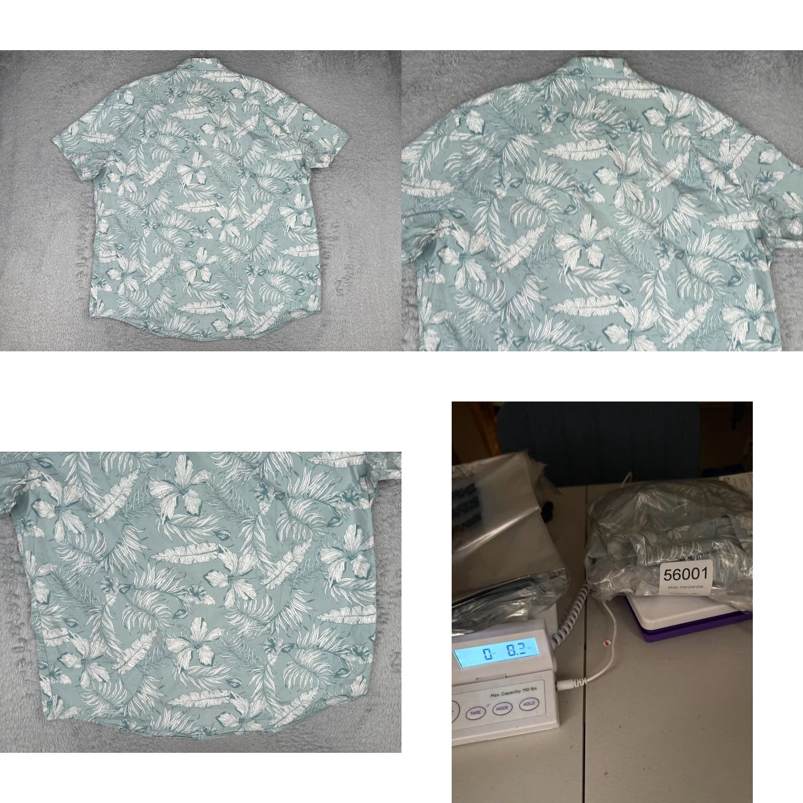 Vintage St. John's Bay Shirt Men 2XL Blue Floral Leaf Hawaiian Cotton Blend Stretch Button-Up Short Sleeve Holiday Casual Mens Size US XXL / EU 58 / 5 - 9 Thumbnail