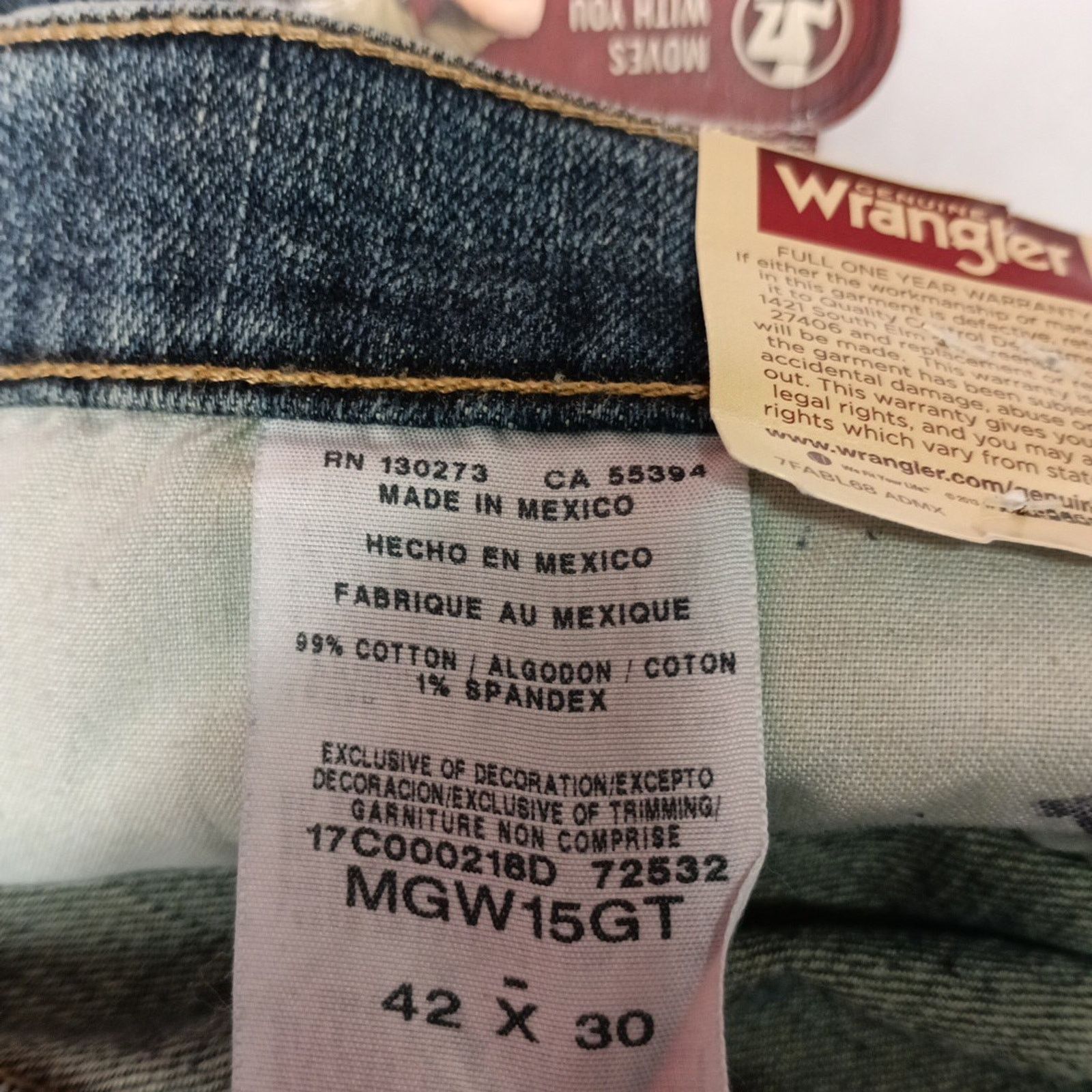 Wrangler Wrangler Advanced Relaxed Fit Jeans Men's Size 42x30 Blue Size US 42 / EU 58 - 5 Thumbnail