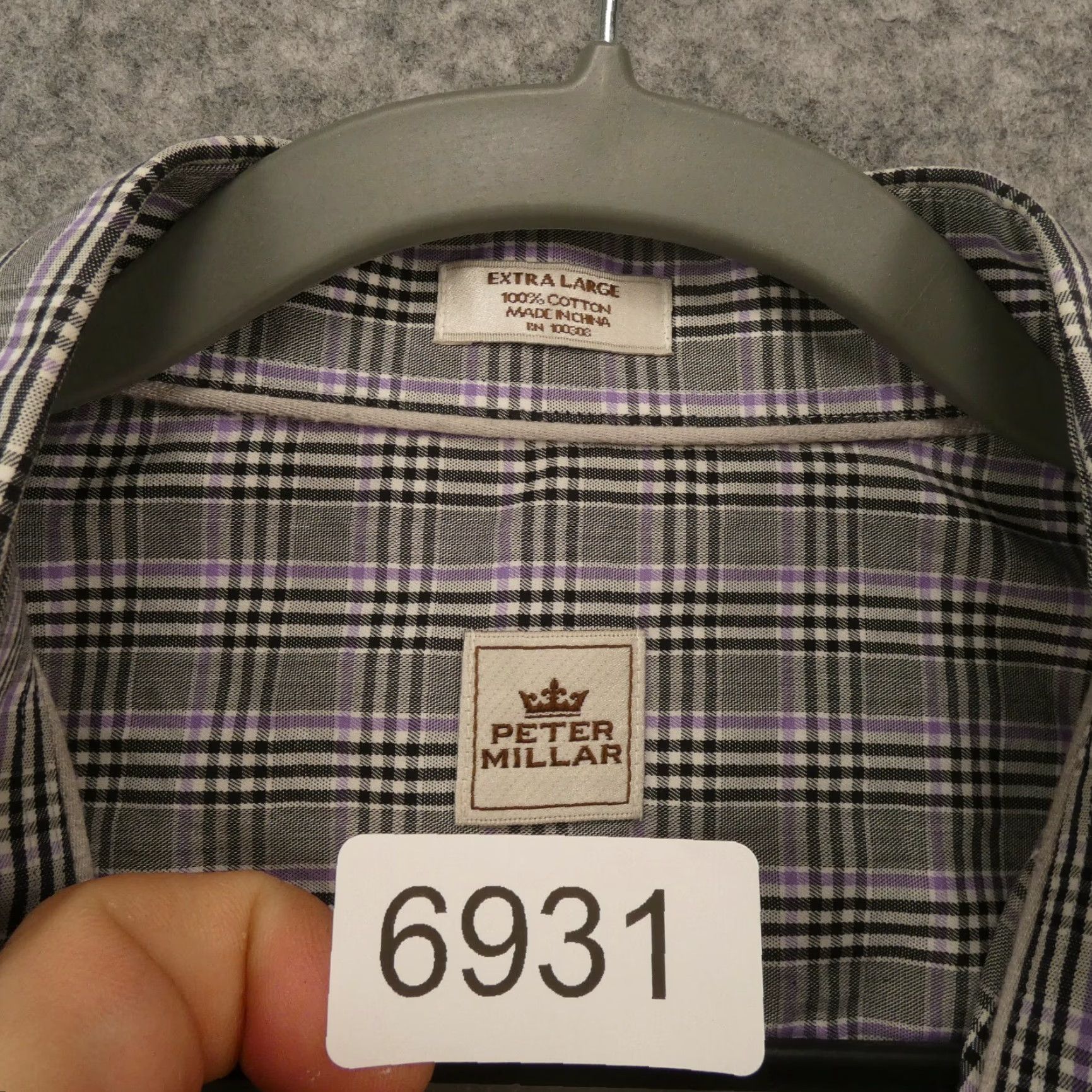 Peter Millar Peter Millar Shirt Mens XL Long Sleeve Button-Up Gray Purple Plaid Size US XL / EU 56 / 4 - 7 Thumbnail