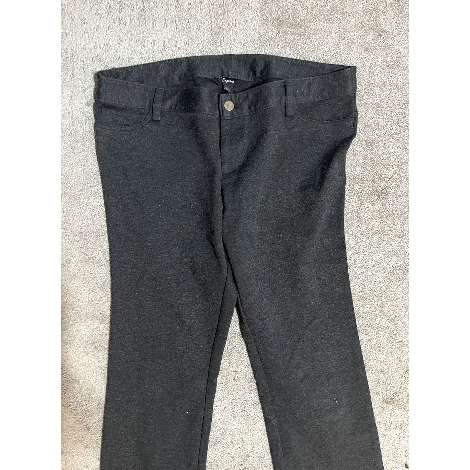 Express Express Ponte Pant Women L Gray Button Stretch Straight Leg Workwear Office Size 36" / US 14 / IT 50 - 2 Thumbnail