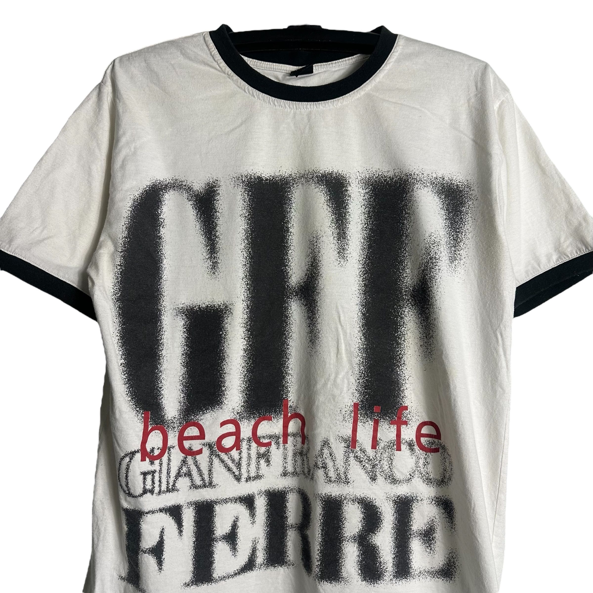 Gianfranco Ferre 🔥RARE🔥Vintage Gianfranco Ferre Spell Out Ringer Shirt Size US M / EU 48-50 / 2 - 2 Thumbnail