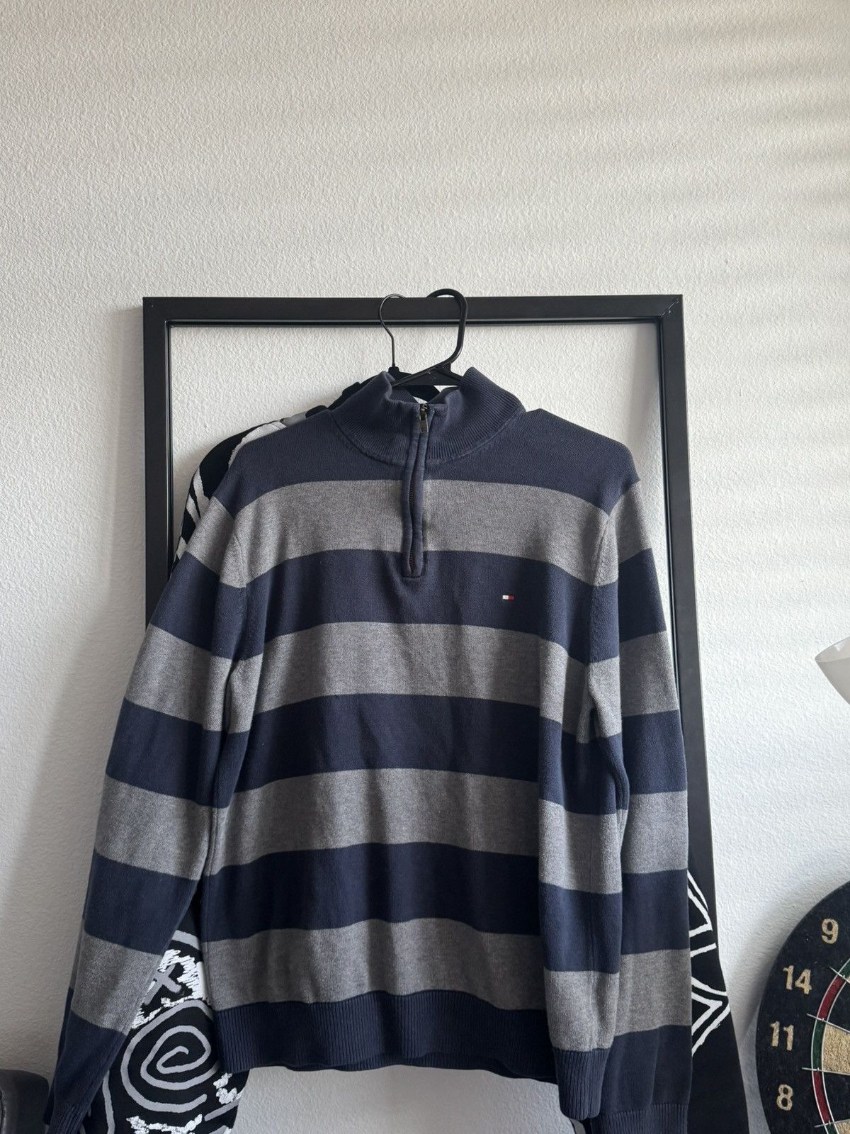 Tommy Hilfiger Tommy Hilfiger Striped Quarter Zip Size US L / EU 52-54 / 3 - 1 Thumbnail