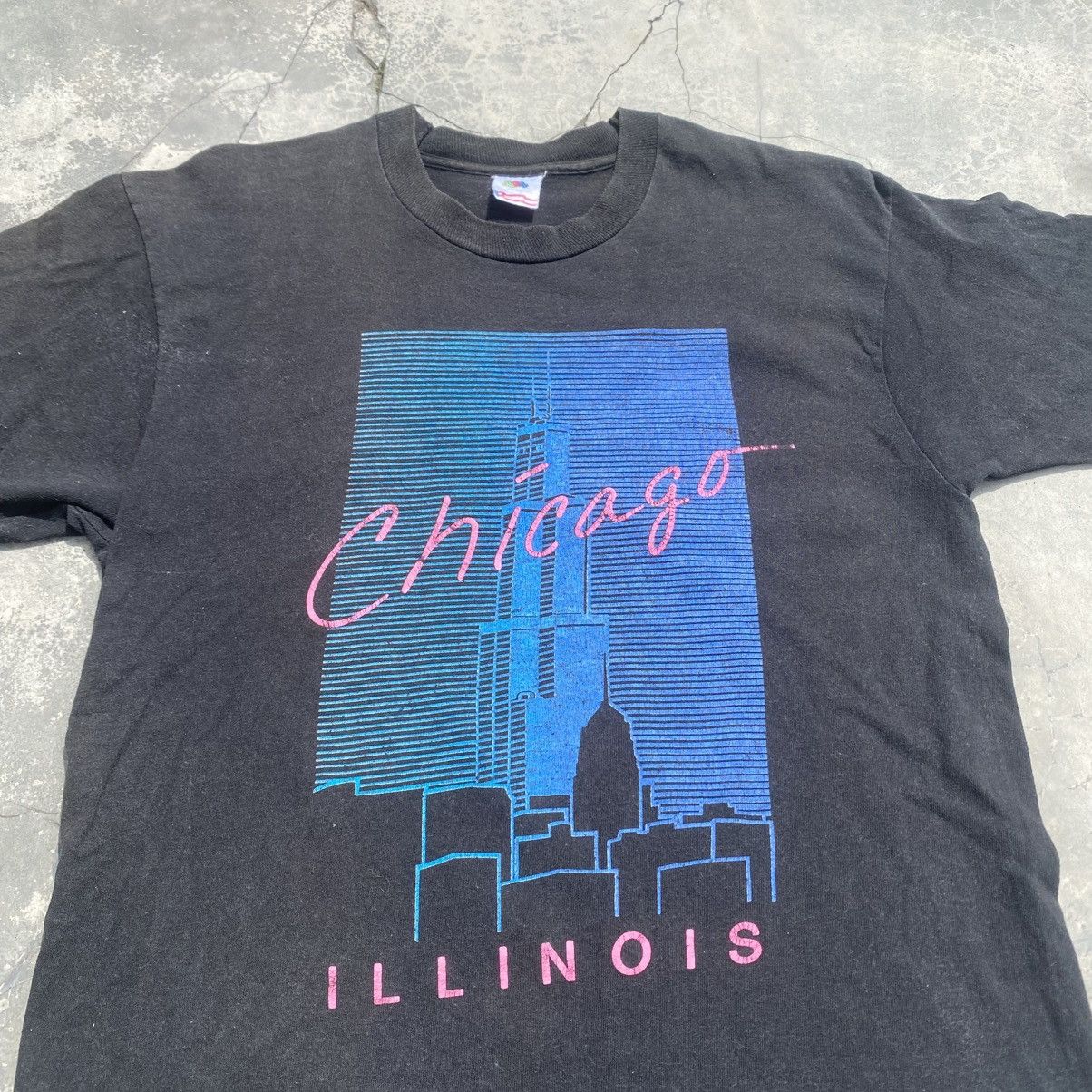 Fruit Of The Loom × Vintage 1990s Chicago Illinois Single Stitched tee Size US L / EU 52-54 / 3 - 2 Thumbnail