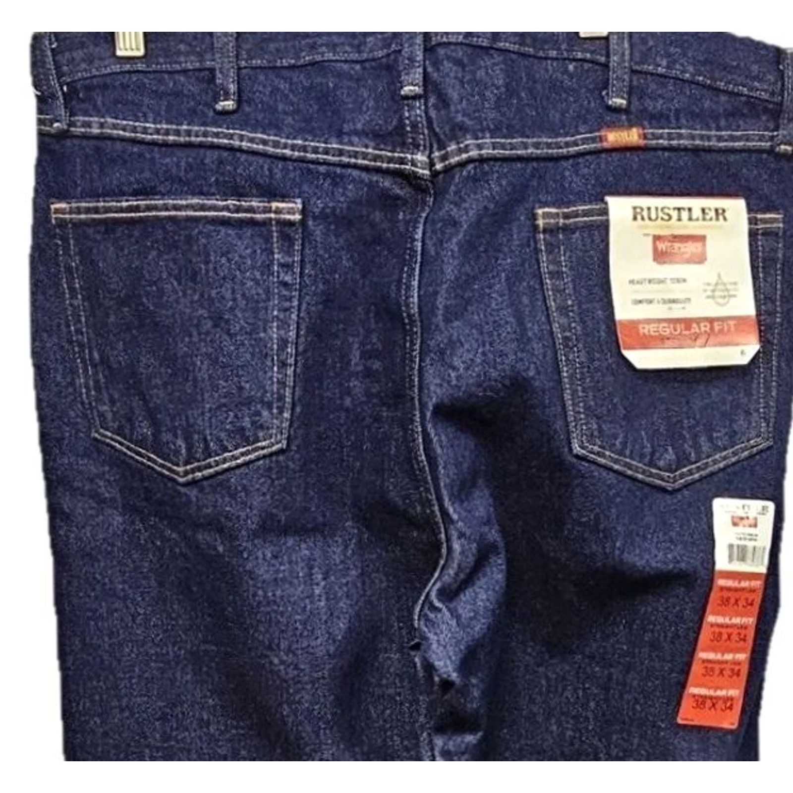 Denime Rustler Jeans Mens 38x34 Blue Regular Fit Straight Leg Denim NWT Size US 38 / EU 54 - 5 Thumbnail