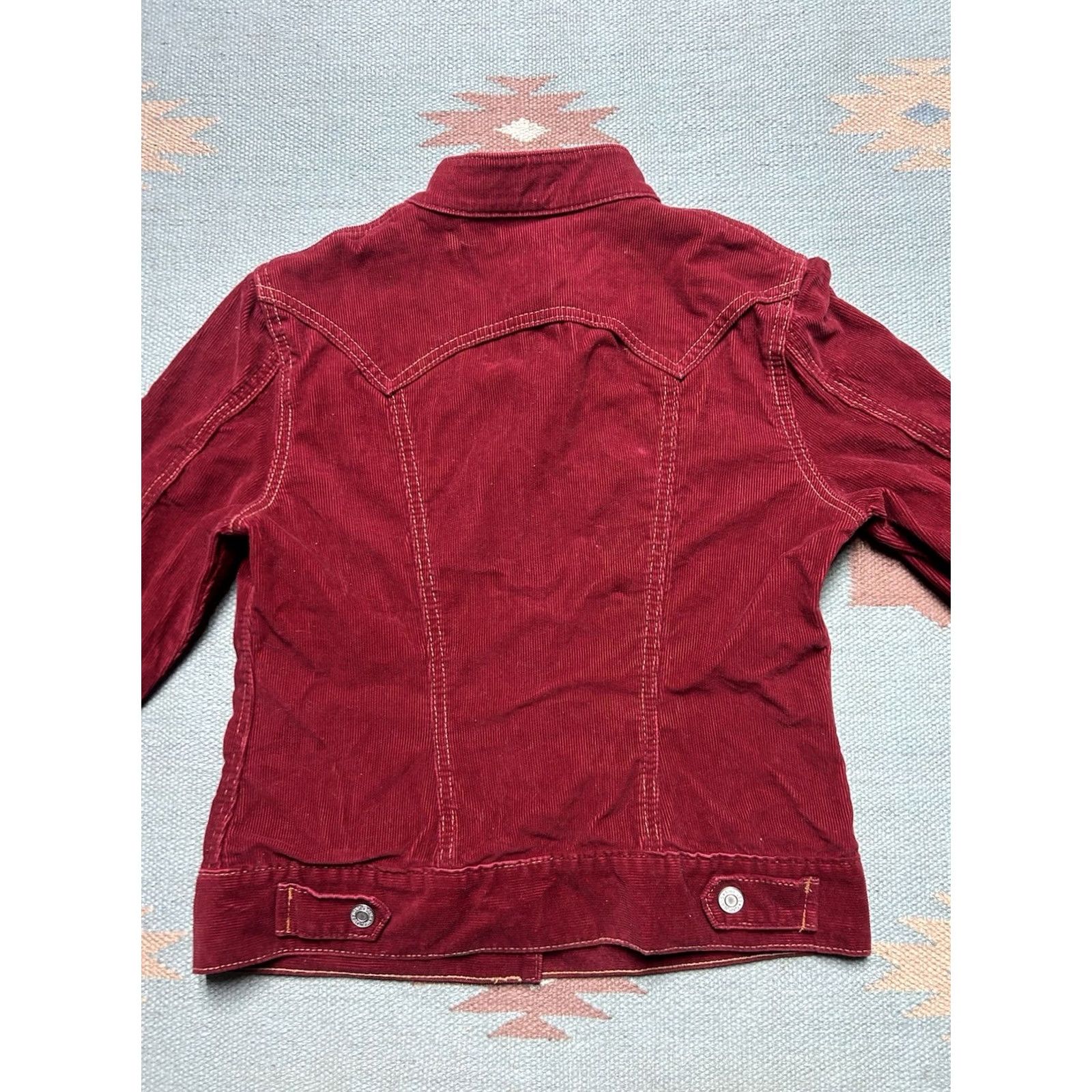 Gap VINTAGE Gap corduroy trucker jacket stretch red western 4 pocket women’s XS Size XS / US 0-2 / IT 36-38 - 6 Thumbnail