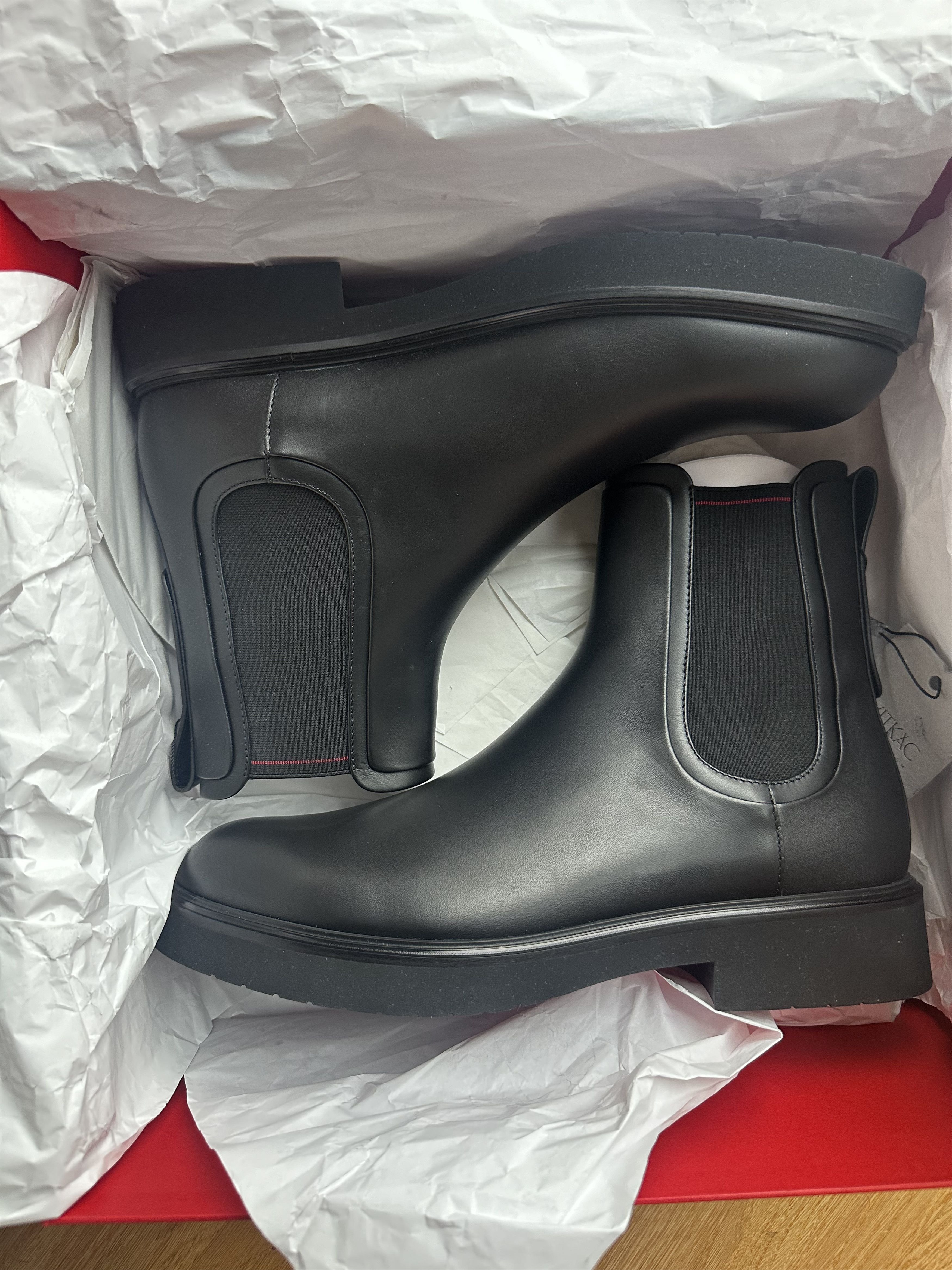 Salvatore Ferragamo Ferragamo “Cezanne” Black Leather Chelsea Boots Size US 10 / EU 43 - 6 Thumbnail