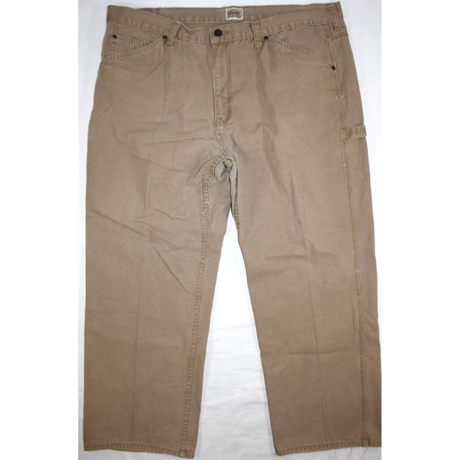 Vintage C.E. Schmidt Pants Men's 44x30 Canvas Carpenter Relaxed Brown Size US 44 / EU 60 - 2 Thumbnail