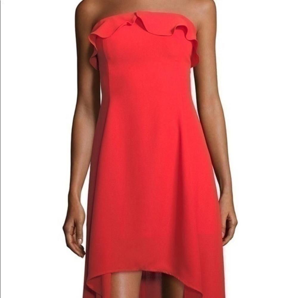 Designer 19 cooper red hi low dress Size XS / US 0-2 / IT 36-38 - 2 Thumbnail