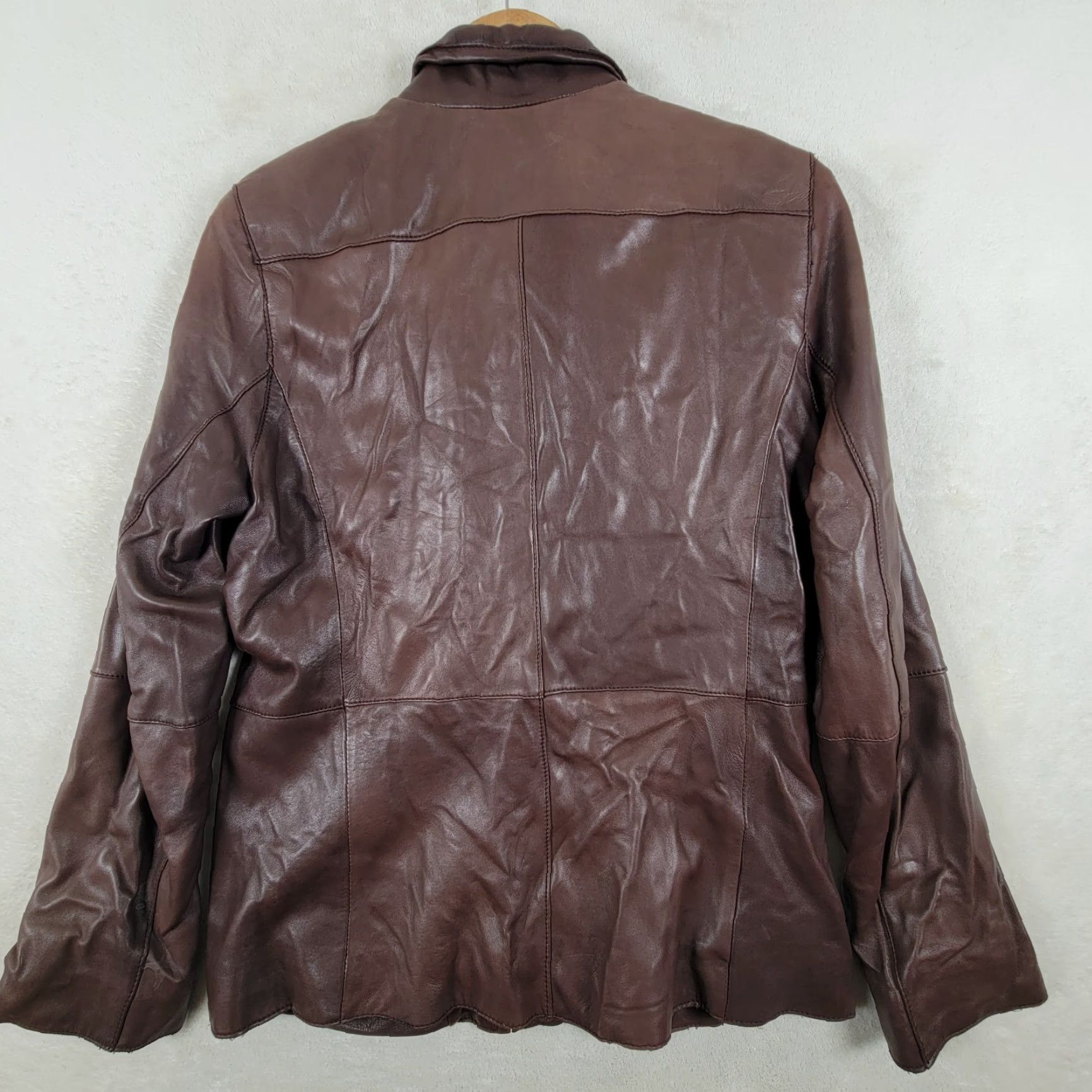 Vintage VINTAGE Marc New York Women's M Brown Leather Zip Up Jacket Size M / US 6-8 / IT 42-44 - 2 Thumbnail