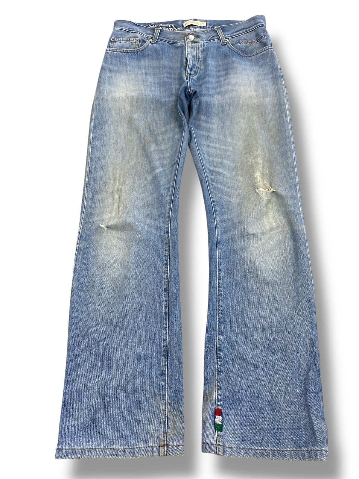 HYDROGEN Hydrogen Brand Ripped Faded Wash Style Loose Jeans Size US 32 / EU 48 - 1 Thumbnail