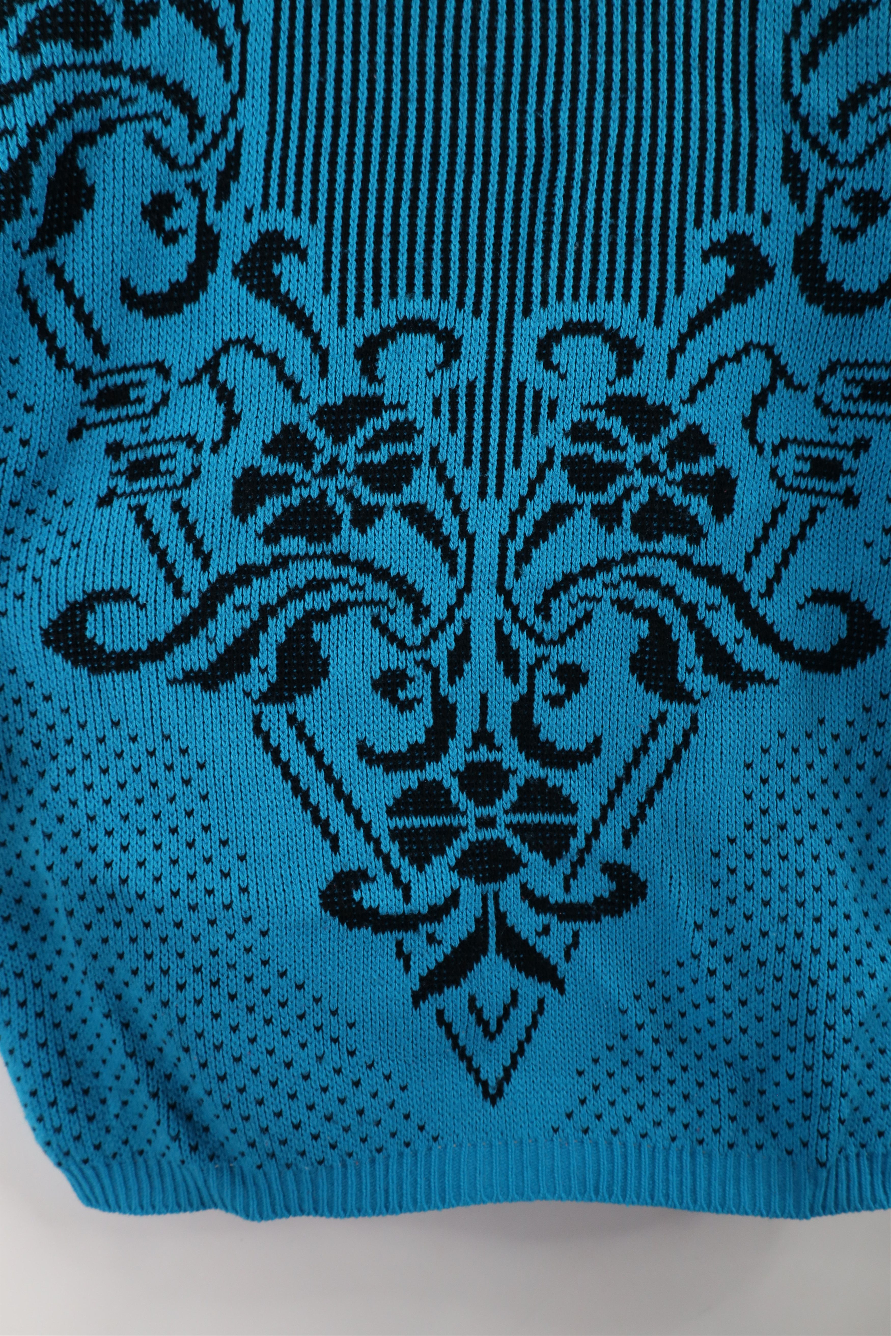 Vintage Vintage 90s Streetwear Flower Geometric Knit Mom Sweater Size XL / US 12-14 / IT 48-50 - 5 Thumbnail