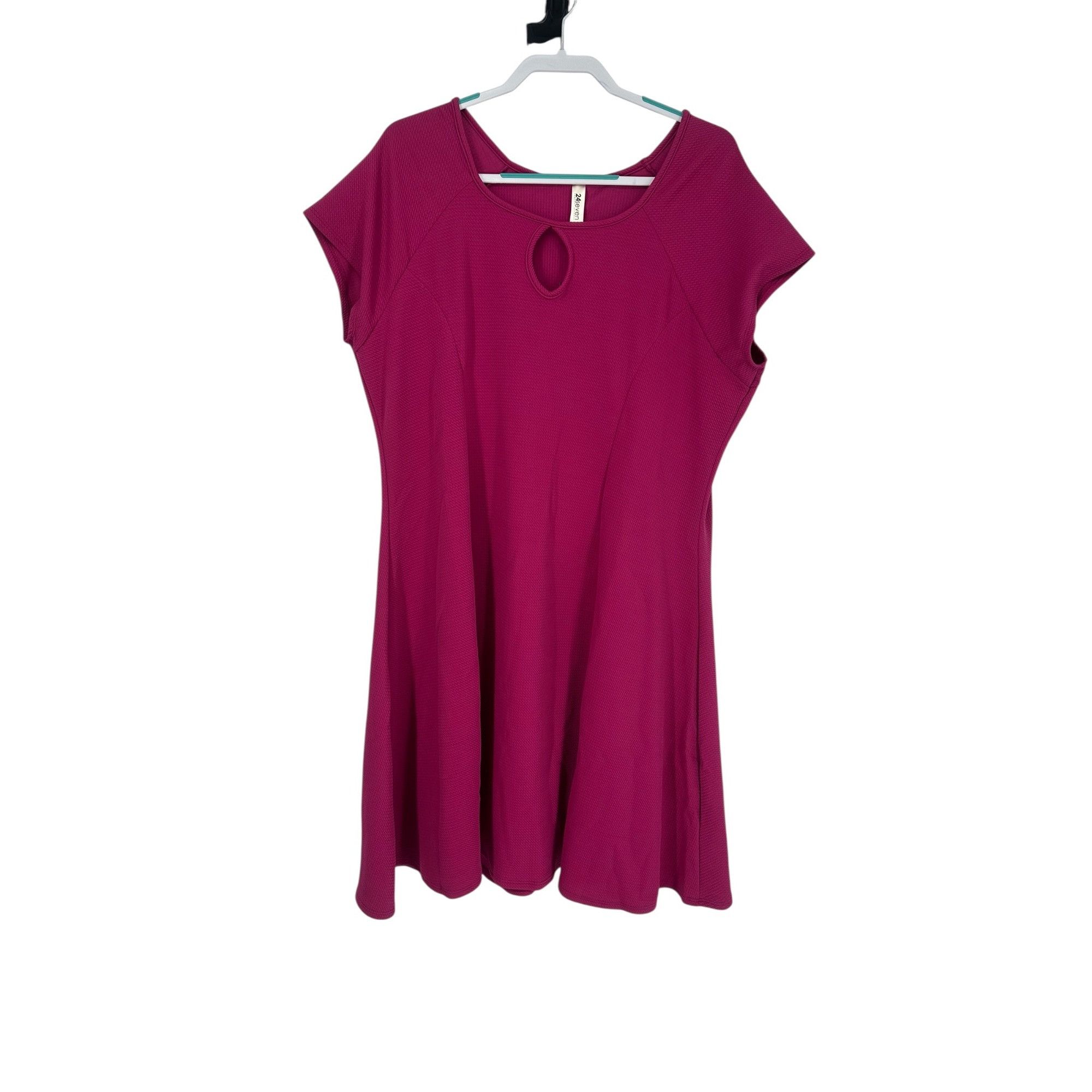 Other 24Seven Dress - Fuchsia Pink Textured Skater NWT - Plus 3X Size 3XL / US 20-22 - 2 Thumbnail