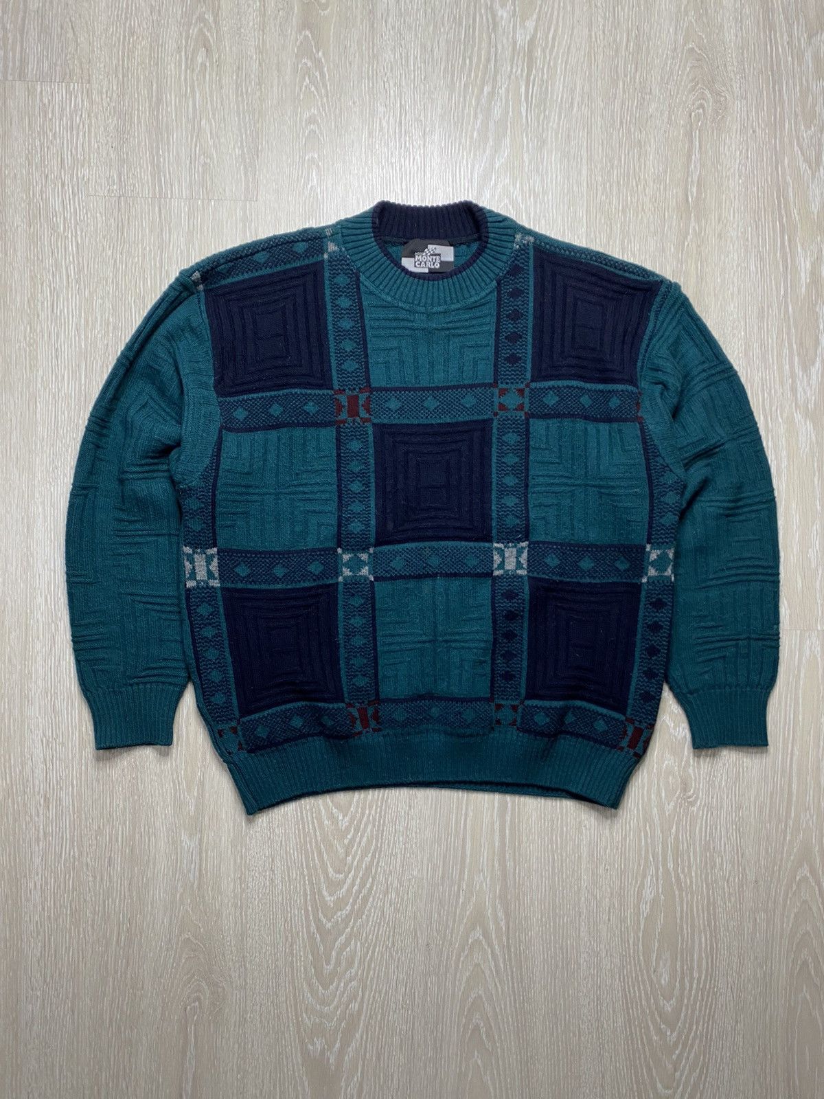 Vintage Vintage Knit Sweater Monte Carlo Wool Polyacryl Streetwear Size US M / EU 48-50 / 2 - 1 Thumbnail