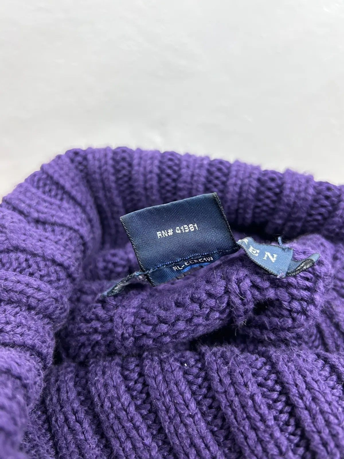 Polo Ralph Lauren Polo Ralph Lauren Cable Knit Turtleneck Sweater In Purple Size L / US 10 / IT 46 - 9 Thumbnail