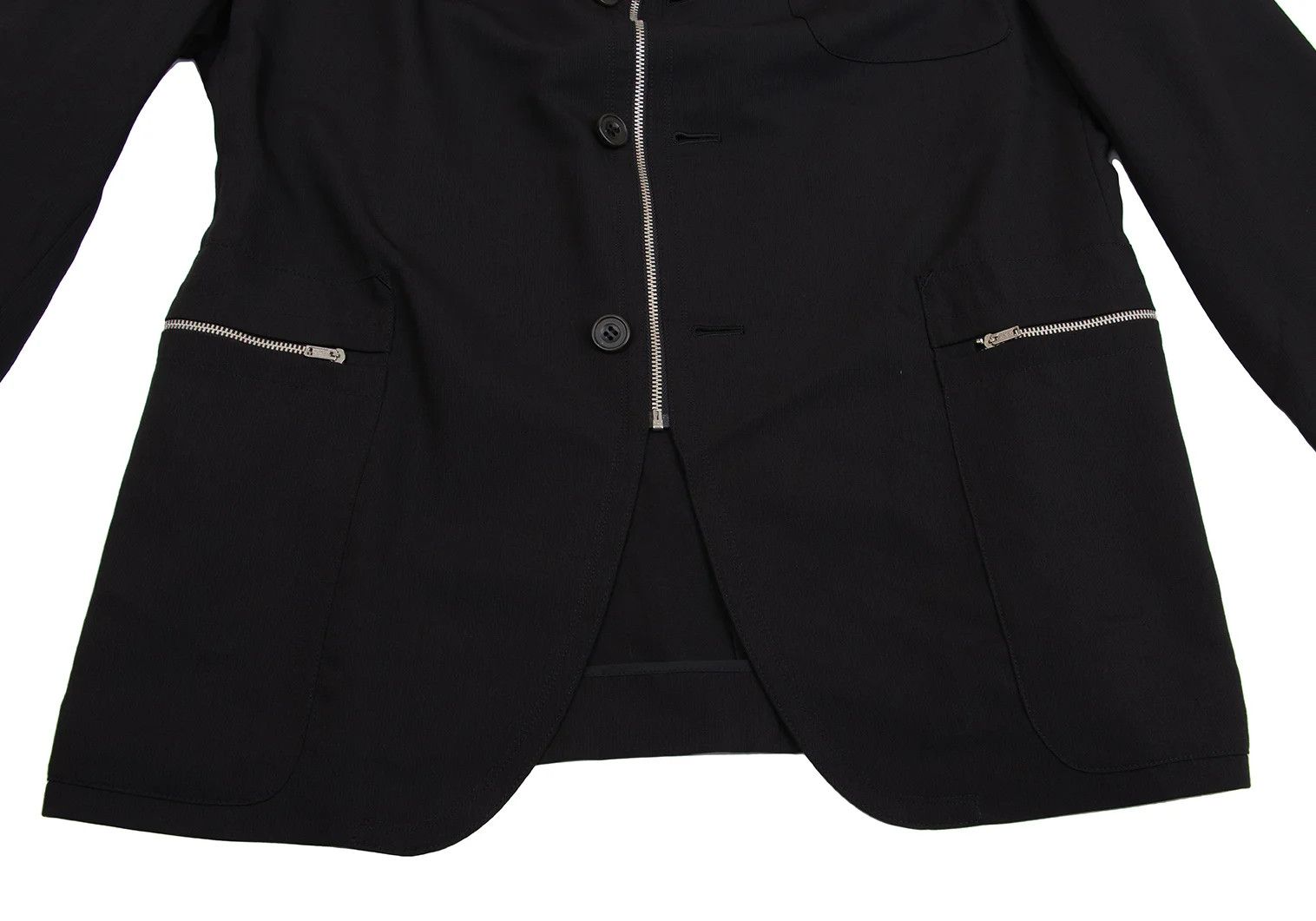 Jean Paul Gaultier Wool Zip Design Jacket in Black, Size 48 Size US M / EU 48-50 / 2 - 10 Thumbnail