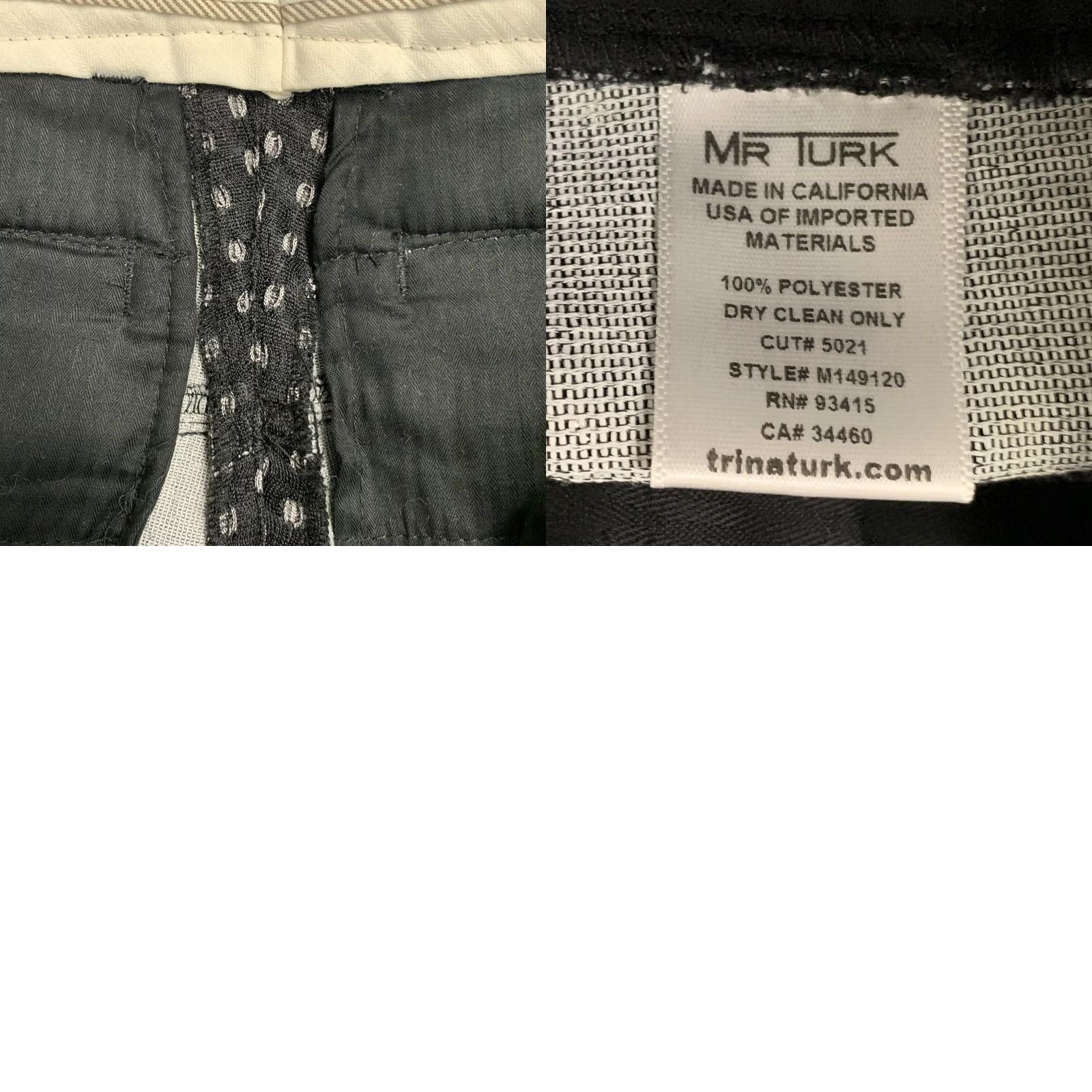Mr Turk MR TURK Suit 36 Regular Black White Perforated Polyester Notch Lapel Men Size 36R - 9 Thumbnail