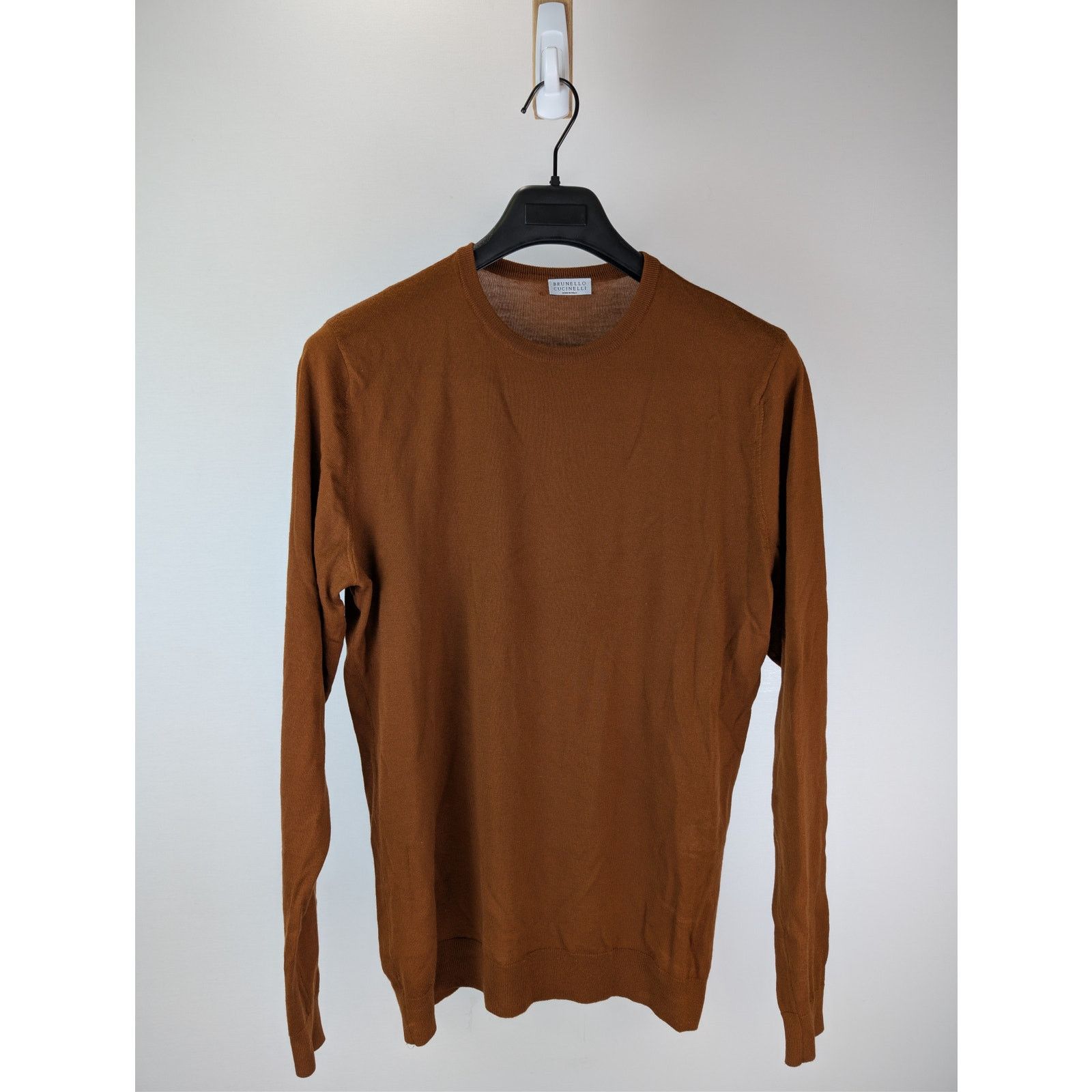 Brunello Cucinelli o1rshd1 CC20 Long-Sleeve Crewneck Sweater in Brown Size US M / EU 48-50 / 2 - 2 Thumbnail