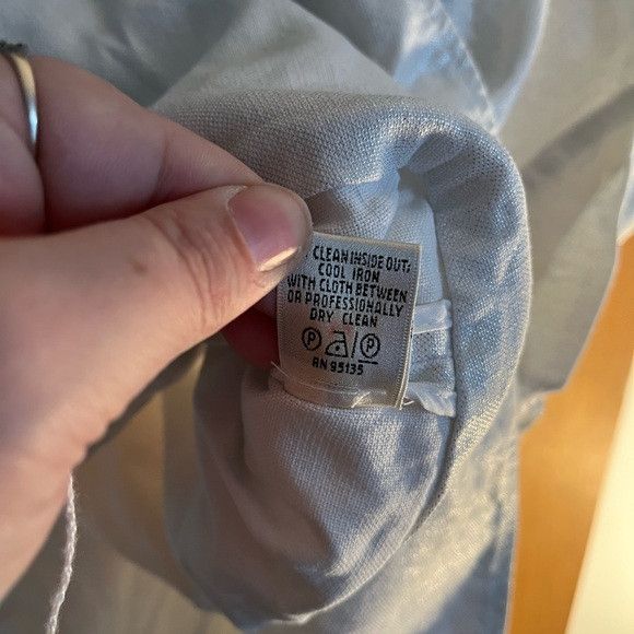 Lafayette 148 Full Zip White Linen Roll tab Shimmer sz 14