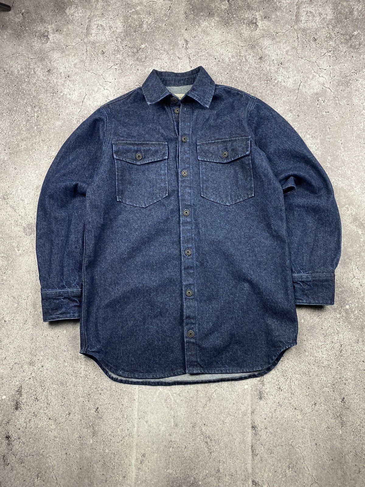 Japanese Brand × Vintage CRAZY JAPANESSE DENIM OVER SHIRT TWO POCKET MAMOTARO STYLE Size US S / EU 44-46 / 1 - 1 Thumbnail